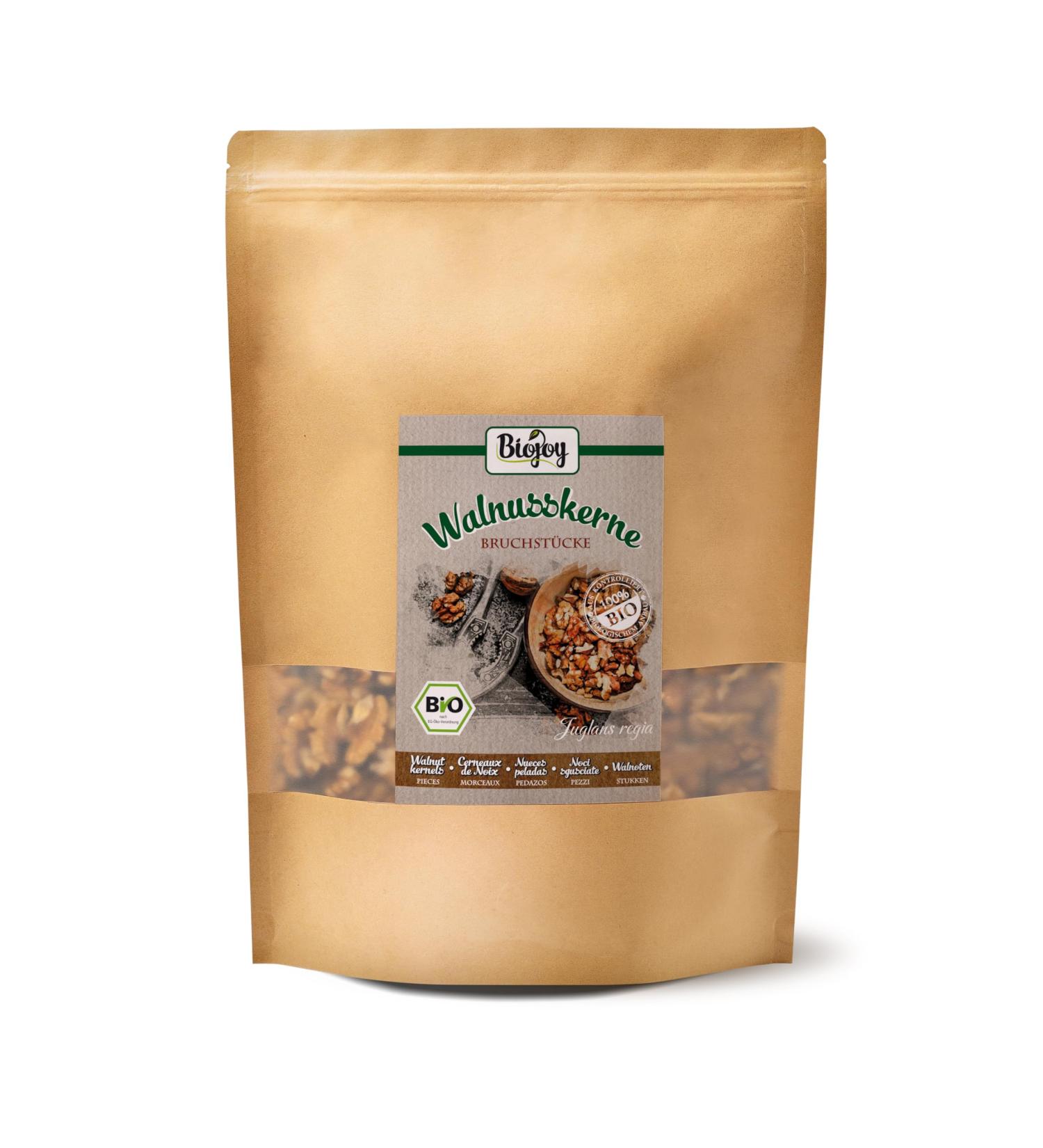 Biojoy Organic Walnut Kernels (1 kg) - Raw Shell-Free Juglans Regia for International Shipping - Buy Online on GoSupps.com