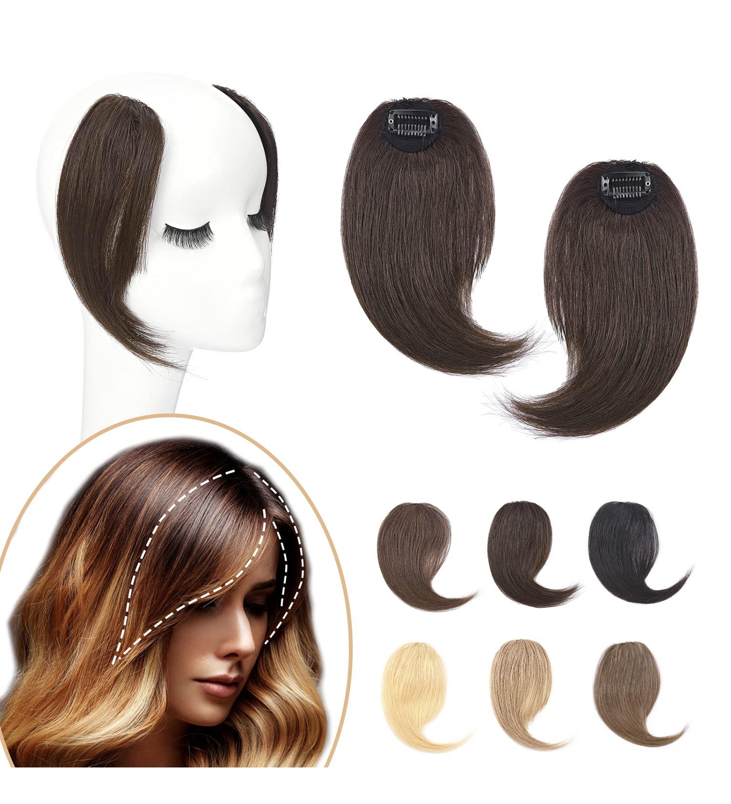 Rich Choices Remy Real Hair Clip-in Bangs Extensions 25cm Dark