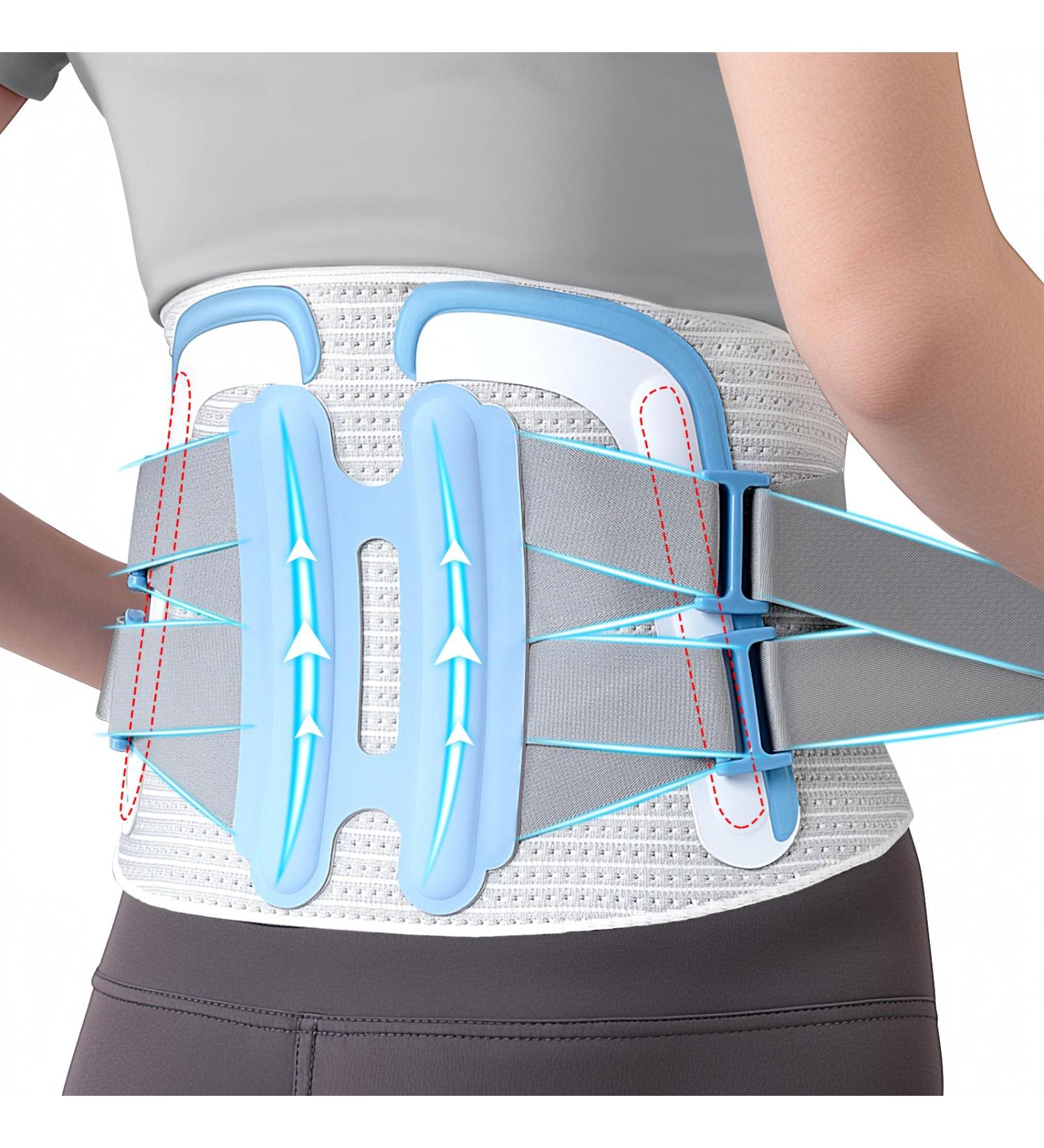 Back Brace for Lower Back Pain - Breathable Lumbar Support Belt for Men & Women | Sciatica Relief - Medium Blue - Buy Online on GoSupps.com