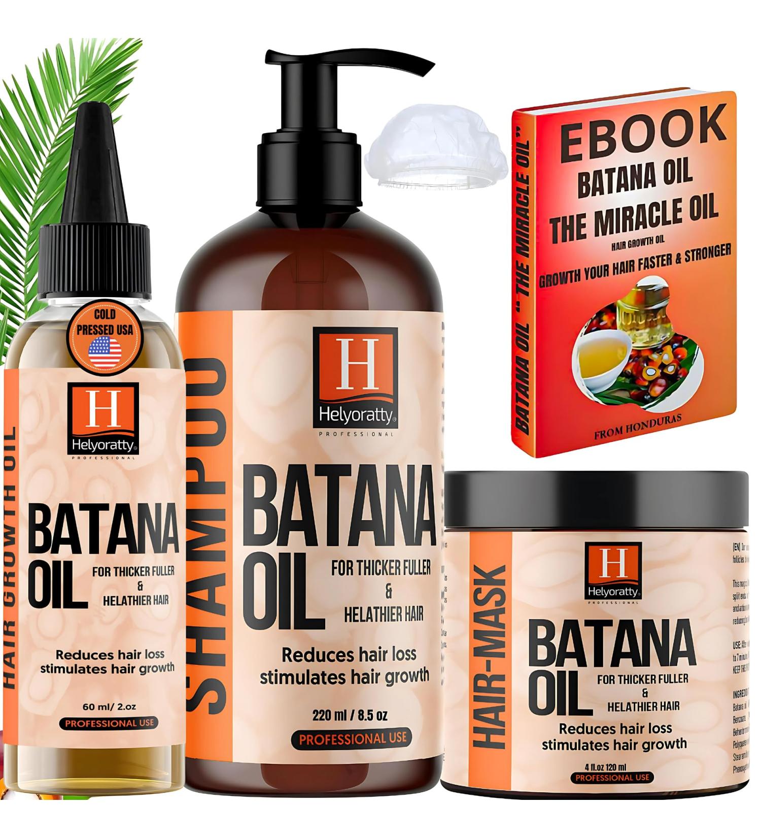 Batana Oil for Hair Growth | Thinning Hair Shampoo & Mask - 3-in-1 Set with Rosemary Rice Water Biotin & Clove Oil - Dr. Sebi - Buy Online on GoSupps.com