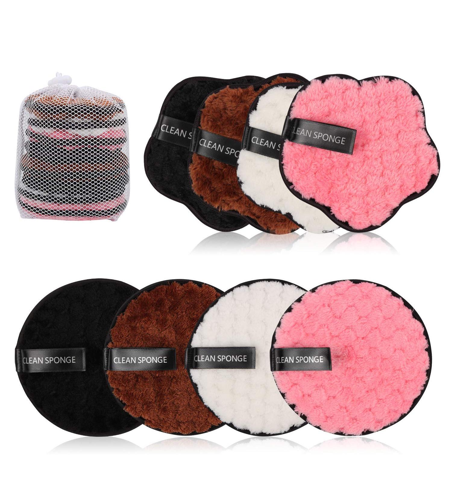 8 Pack Reusable Makeup Remover Pads Facial Cleansing Eraser Face Cleaning Gentle Chemical Free with Laundry Bag 4.7" Diameter - Buy Online on GoSupps.com