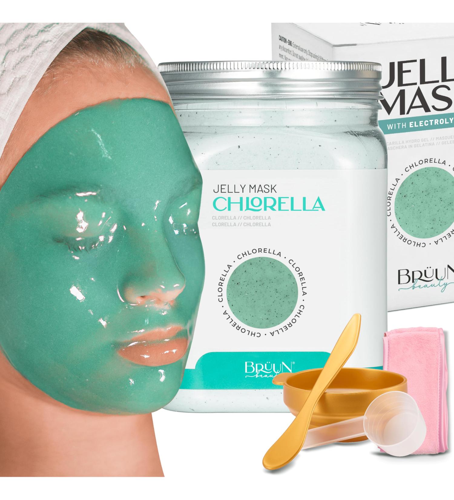 Br un Peel-Off Gelee Mask - Premium Chlorella Modeling Powder for Spa & Beauticians | Hydro Facial Skin Care - Buy Online on GoSupps.com
