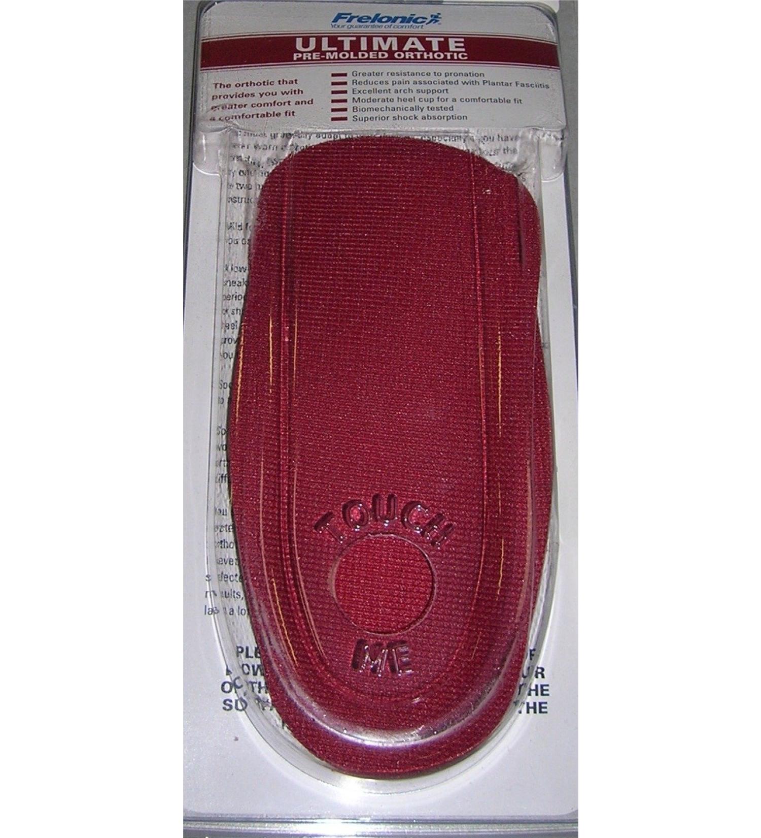 Frelonic Ultimate Standard Non-Posted Orthotic 3/4 Length M 9-10.5 Arch Supports Insoles