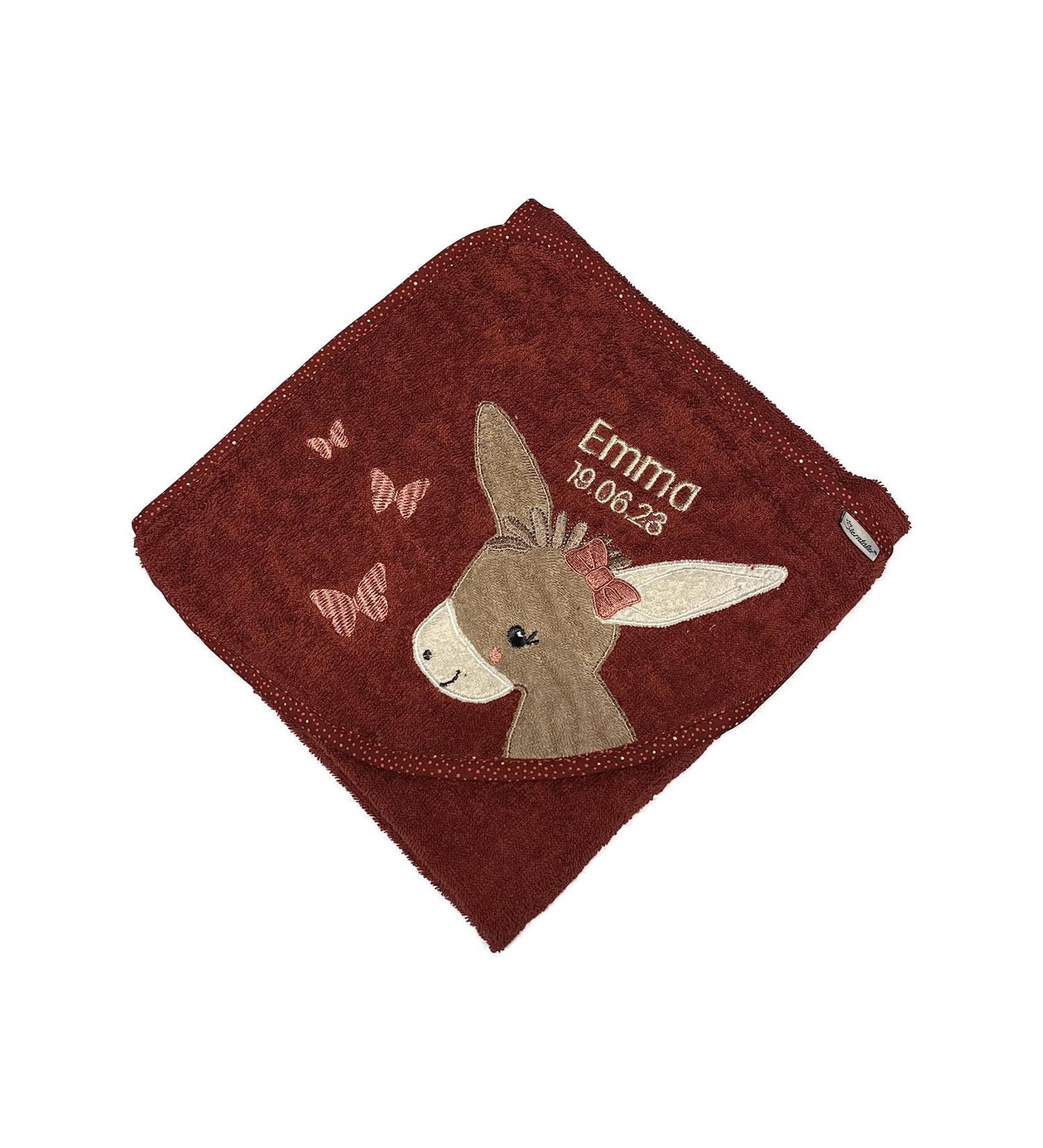 Personalized Sterntaler Bath Towel 80x80 cm - 100% Cotton Embroidery (Emmily Dark Red) | International Shipping - Buy Online on GoSupps.com