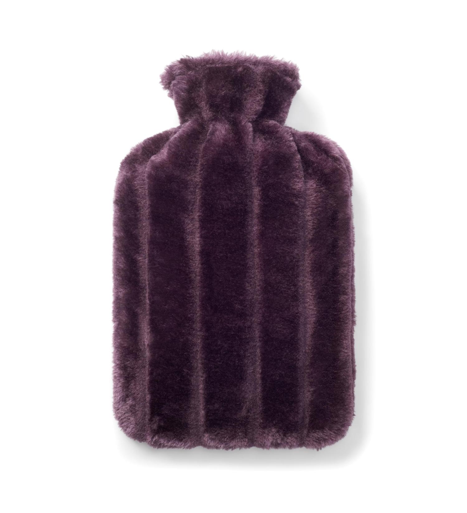Brevian 2L Hot Water Bottle with Faux Fur Cover - Plum Purple Regular | UK - Buy Online on GoSupps.com
