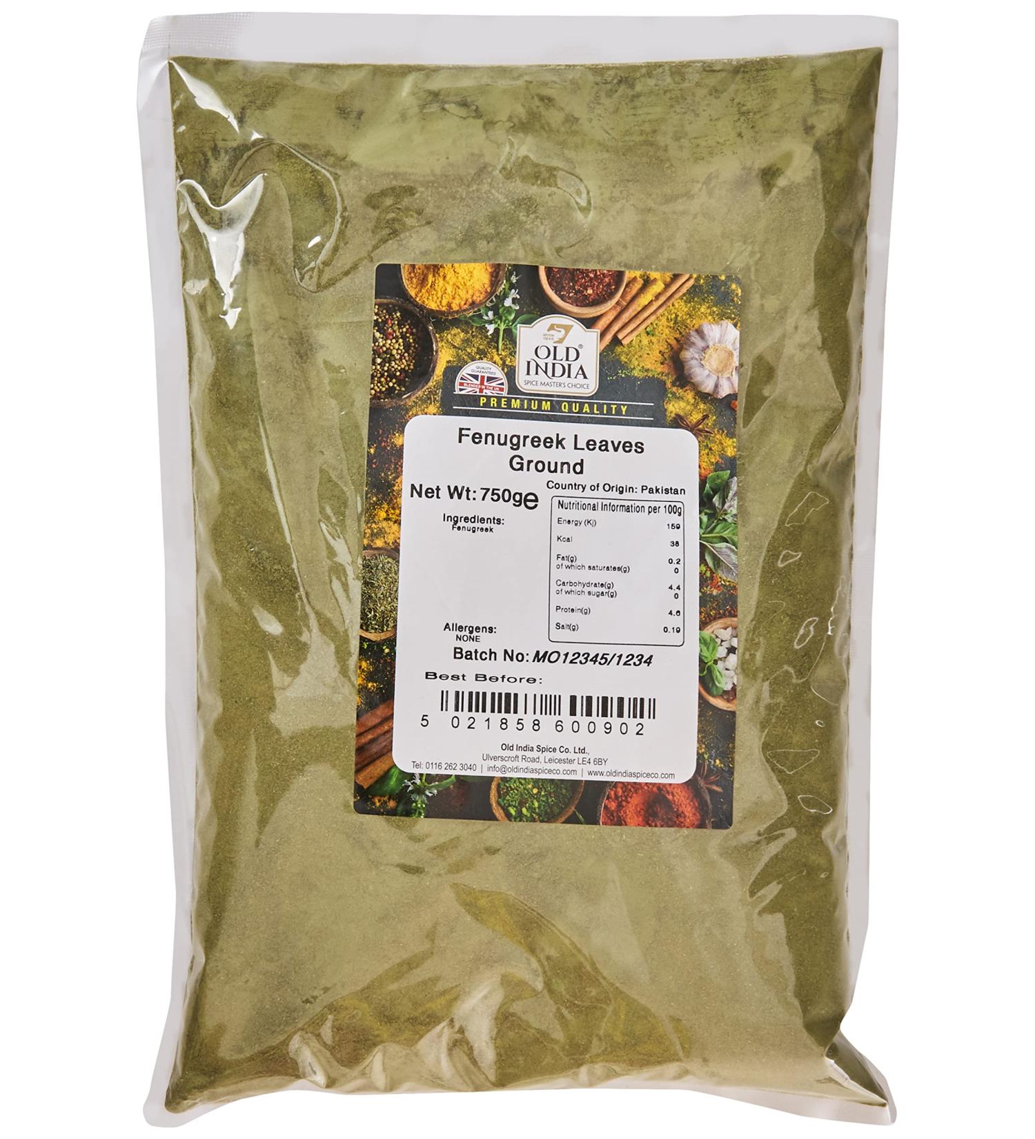Old India Fenugreek Leaves Ground 750g - Authentic Indian Spices - Pack of 1 - Buy Online on GoSupps.com