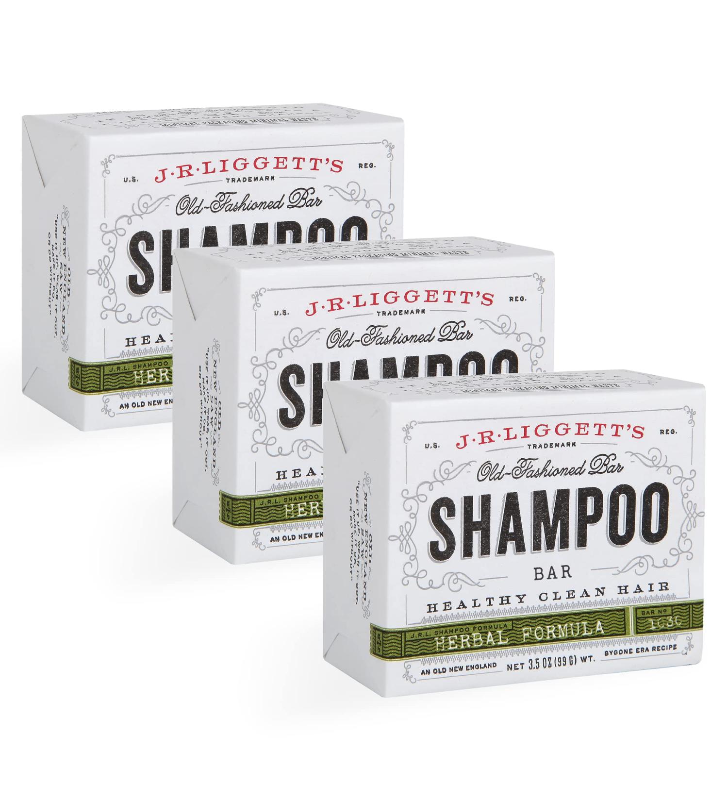 J R LIGGETT'S Herbal Formula Shampoo Bar Set of 3 - All-Natural, Detergent & Sulfate-Free - Nourish Hair Follicles with Antioxidants and Vitamins - Buy Online on GoSupps.com
