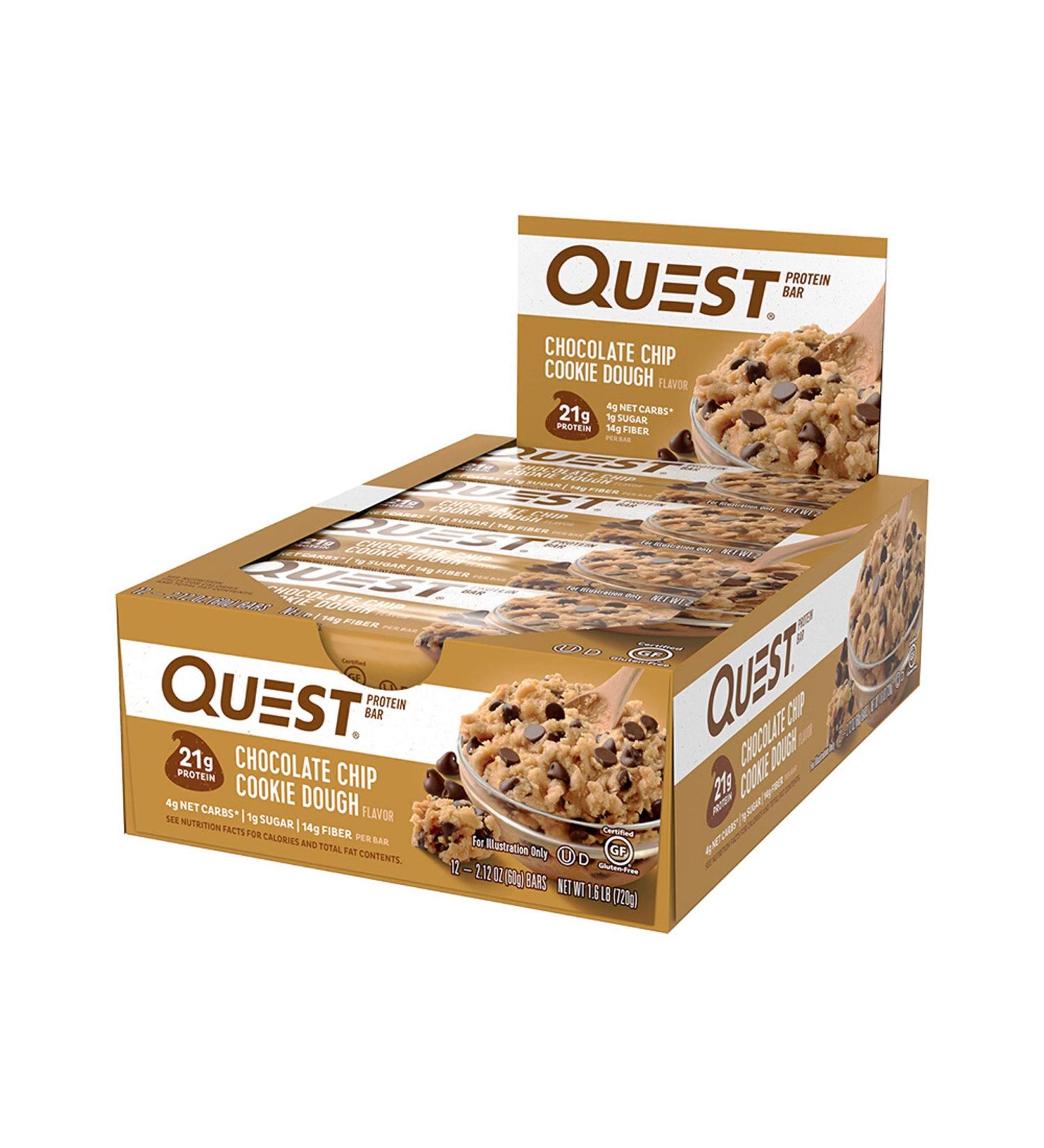 Quest Nutrition Chocolate Chip Cookie Dough Protein Bars 12 Pack