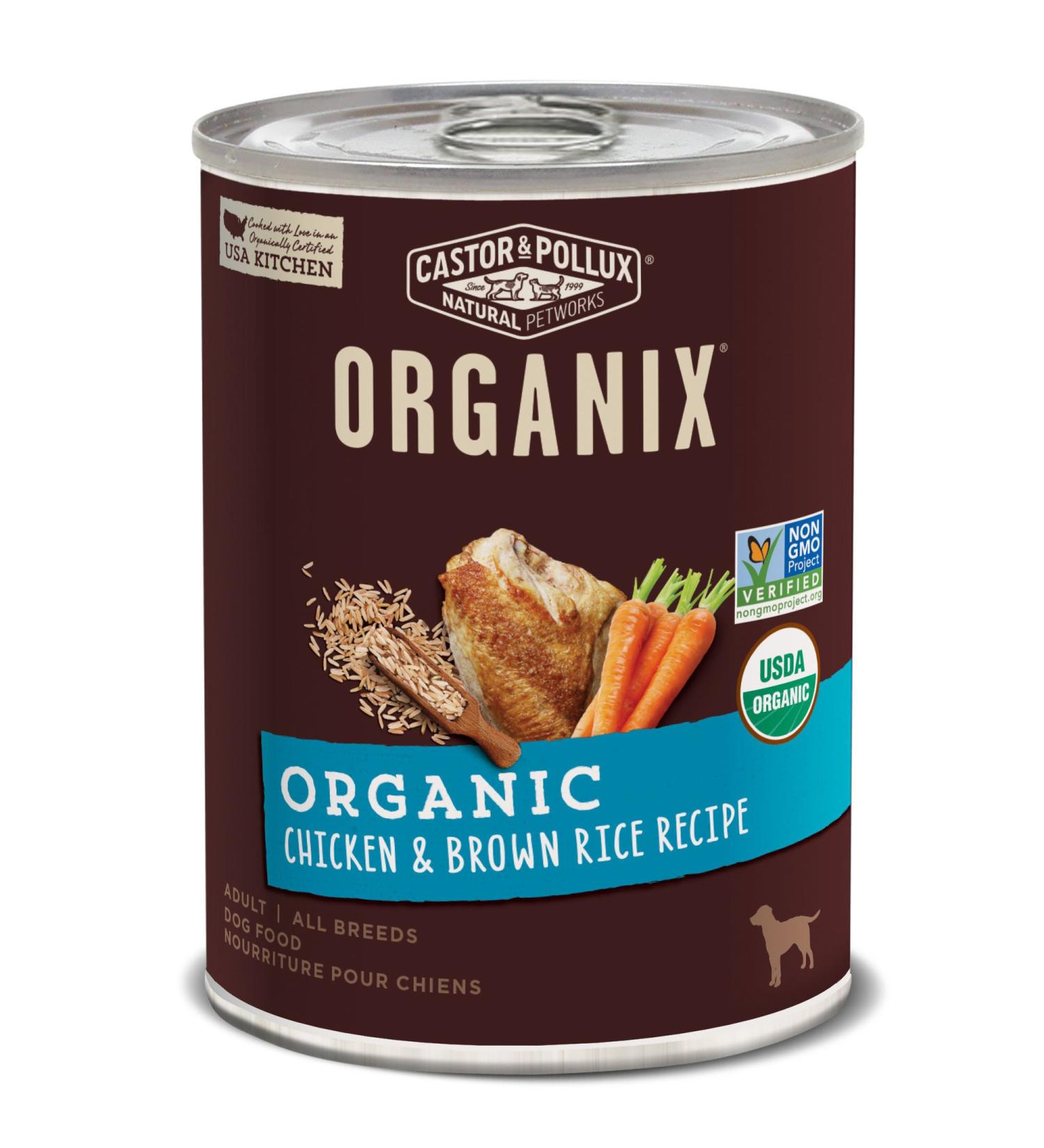 Castor & Pollux Organix Organic Wet Dog Food - Chicken & Brown Rice (12 Cans, 12.7 oz each) - Buy Online on GoSupps.com