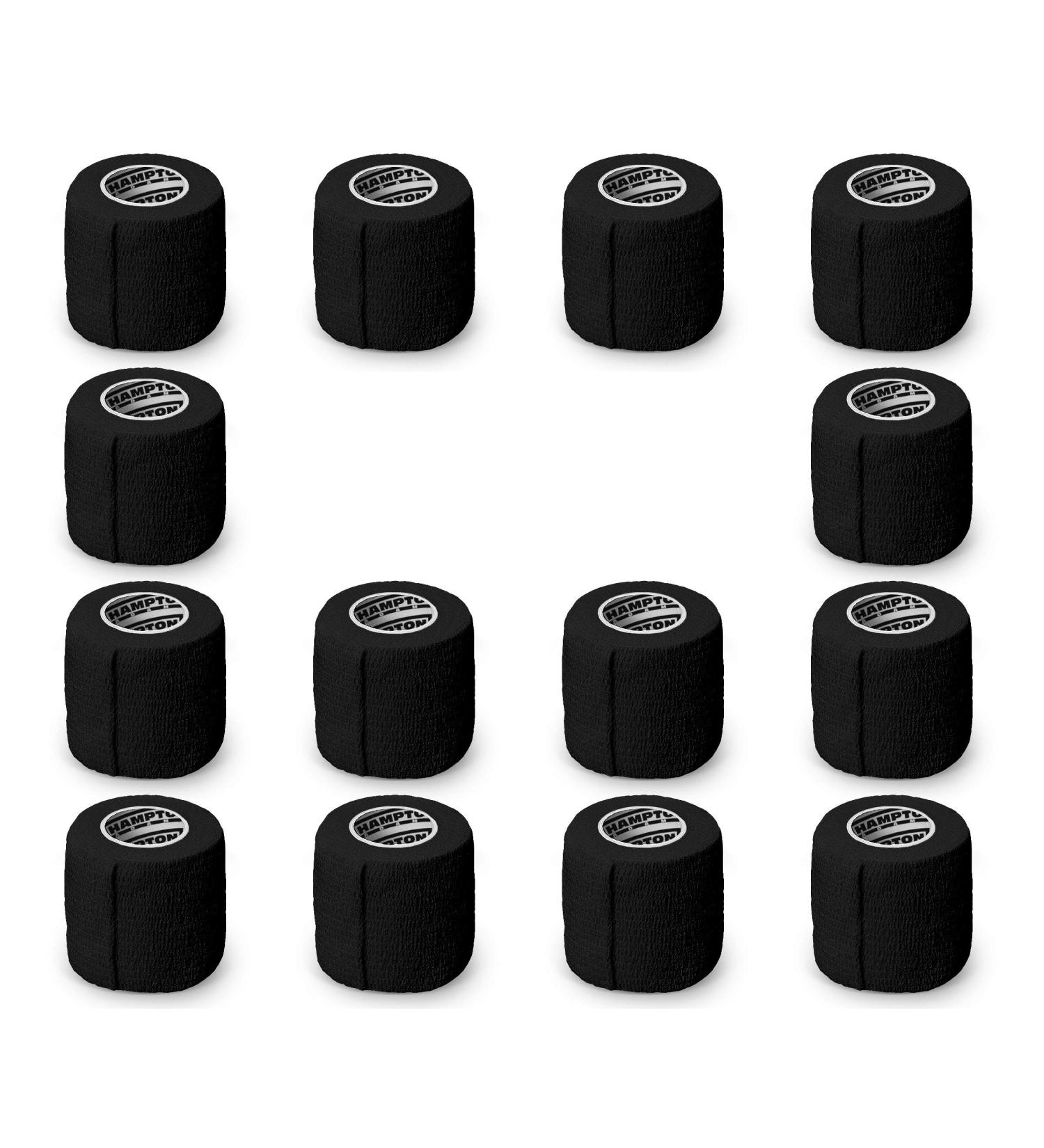14-Pack Black Self Adhesive Bandage Wrap | 2 x 5 Yards | Breathable Cohesive Wrap for Sports Injuries | Ideal for People & Pets | Ankle, Knee, Wrist Sprains - Buy Online on GoSupps.com