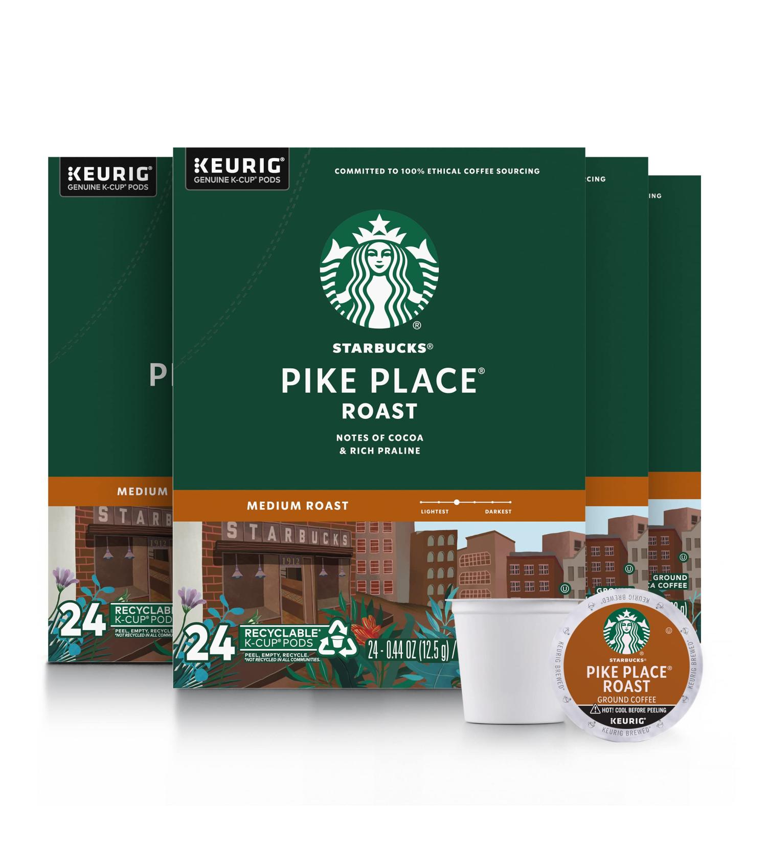 Starbucks Pike Place Roast K Cups - 96 Count (Pack of 4) | Premium Pike Place Roast Coffee Pods - Buy Online on GoSupps.com