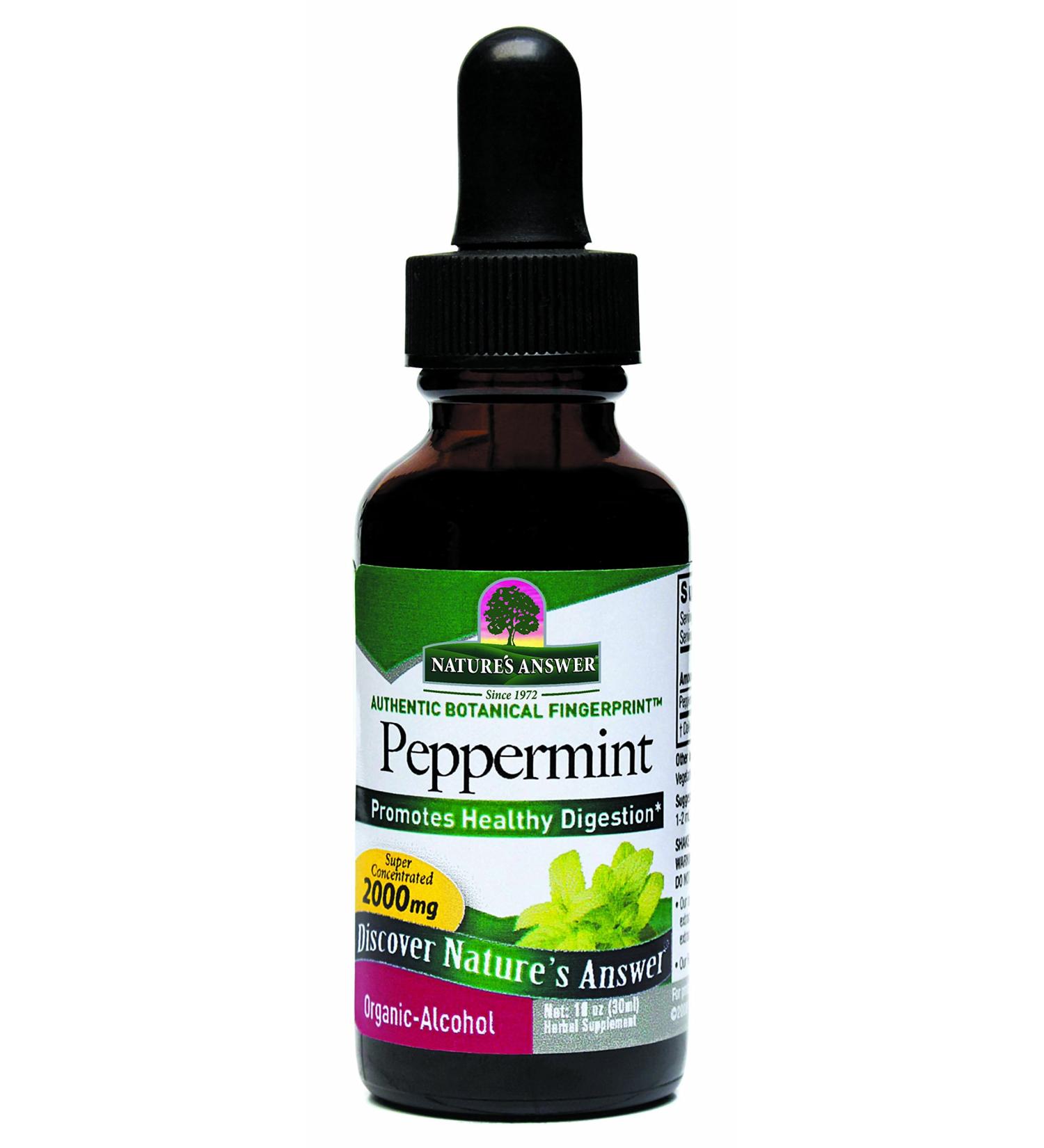 Nature's Answer Peppermint Leaf with Organic Alcohol 1-Fluid Ounce | Digestive Support | Minimize Stomach Discomfort | Dietary Bowel Support