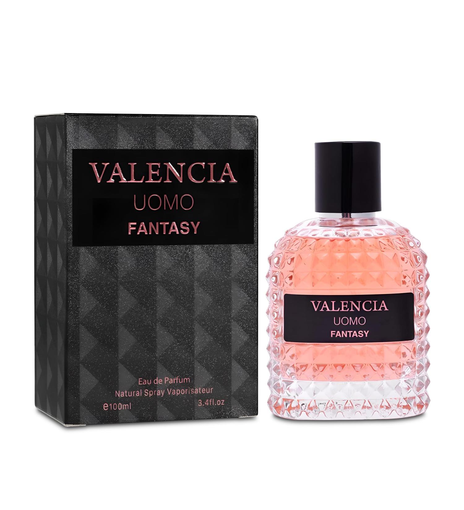 Valencia UOMO Fantasy Sensual Woody Fragrance for Men | Long Lasting Cologne Aromatic Scent Eau de Parfum Natural Spray - Great Holiday Gift 3.4 Fl Oz/100 Ml - Buy Online on GoSupps.com
