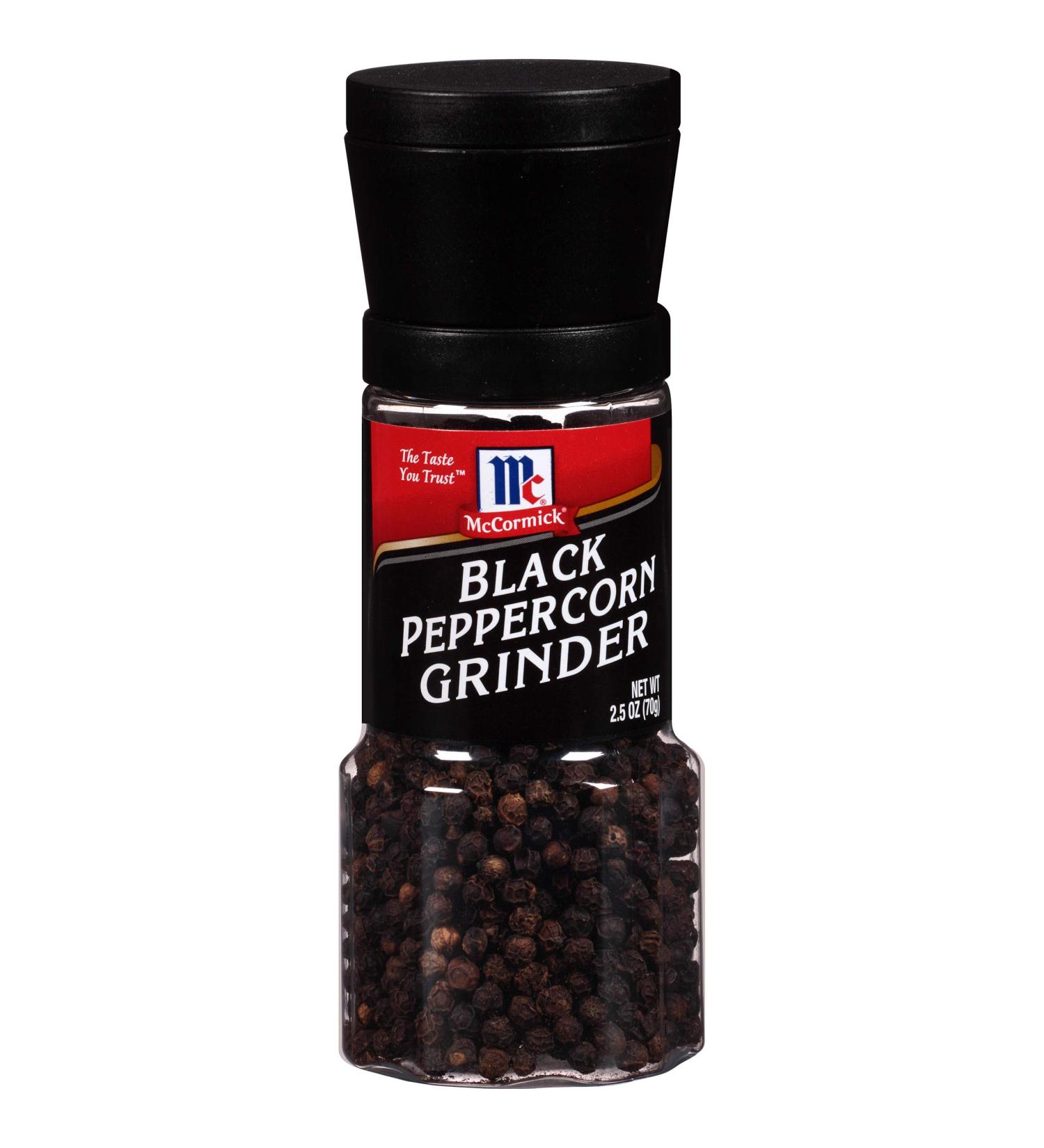 McCormick Black Peppercorn Grinder 2.5 oz - Freshly Ground Premium Peppercorns - Buy Online on GoSupps.com
