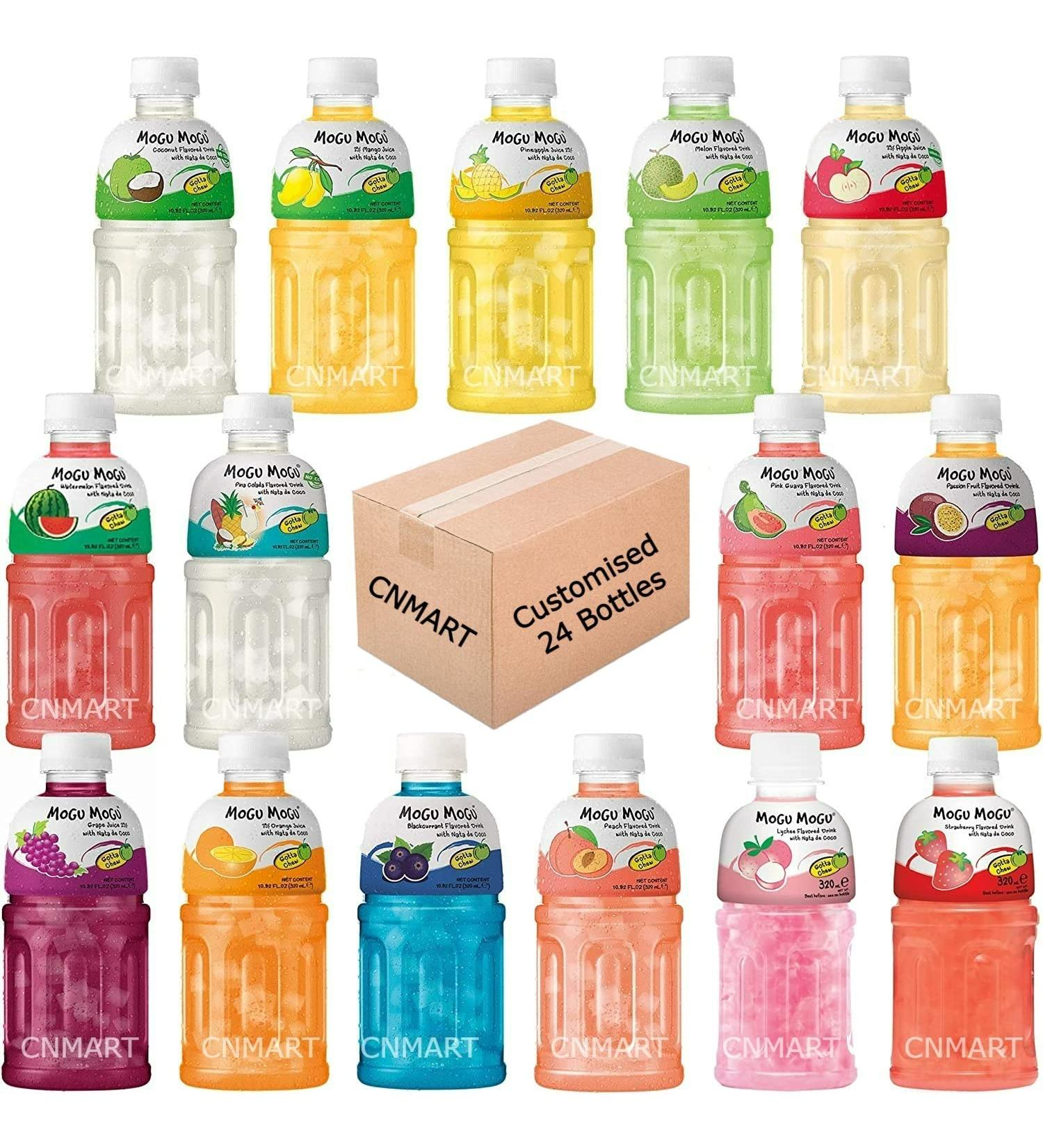 MOGU MOGU Assorted Fruit Juice with Nata De Coco 320mL (24 Bottles) Self Customised Flavours - Buy Online on GoSupps.com