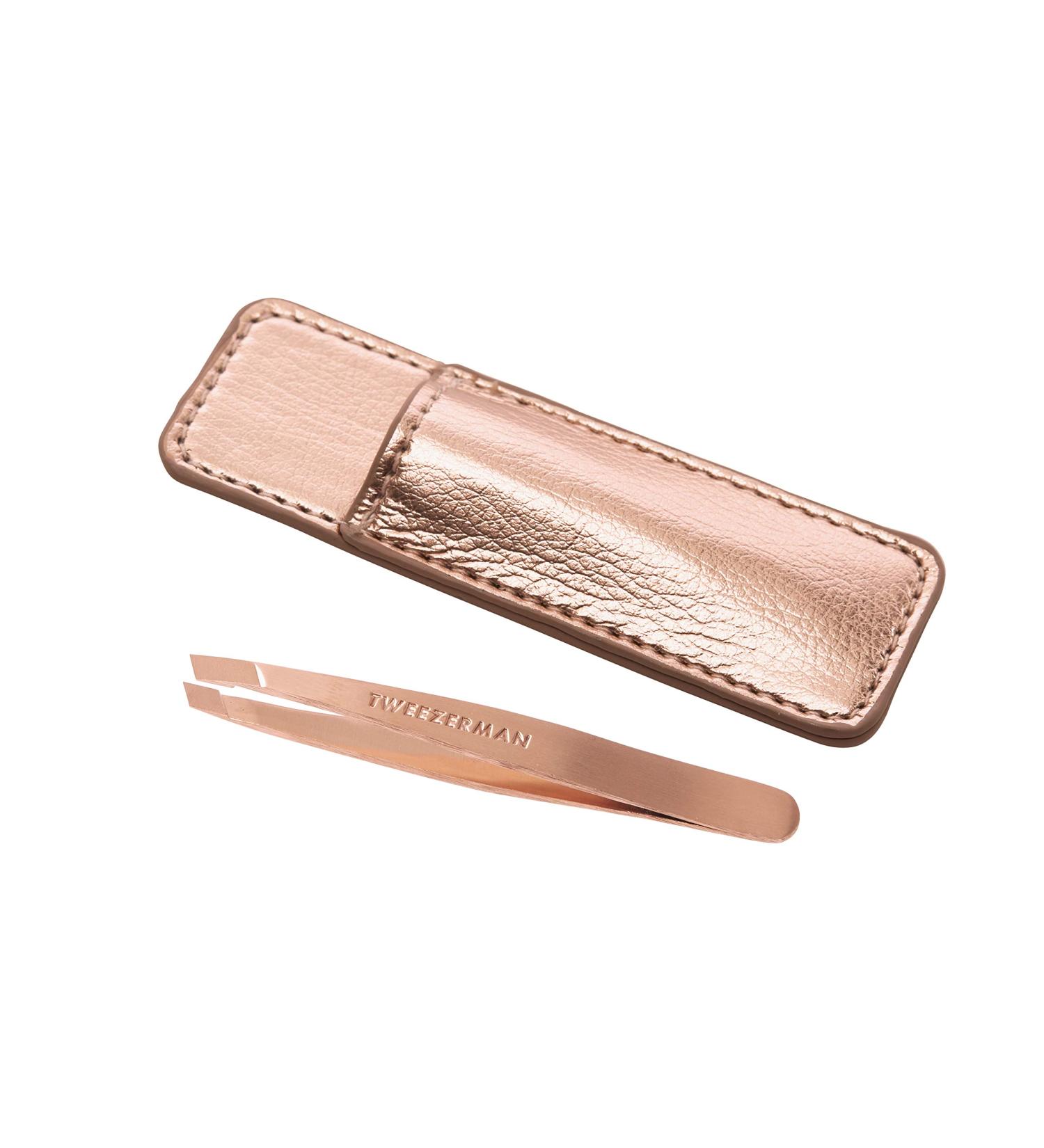 Tweezerman Rose Gold Mini Slant Tweezer with Case - Precision Hair Removal Tool - Buy Online on GoSupps.com
