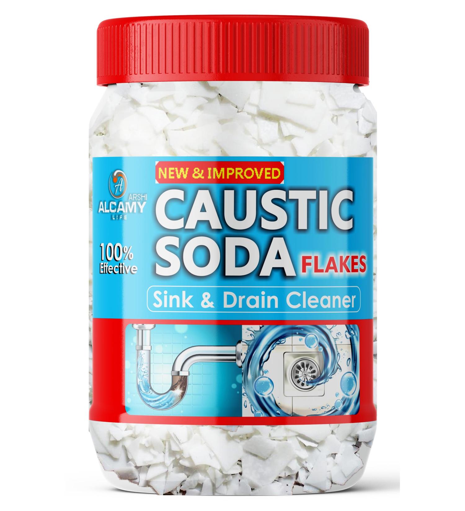 Buy Pure Caustic Soda Drain Cleaner Flakes 420GM | Powerful Chimney Cleaner for Deep Cleaning - Buy Online on GoSupps.com