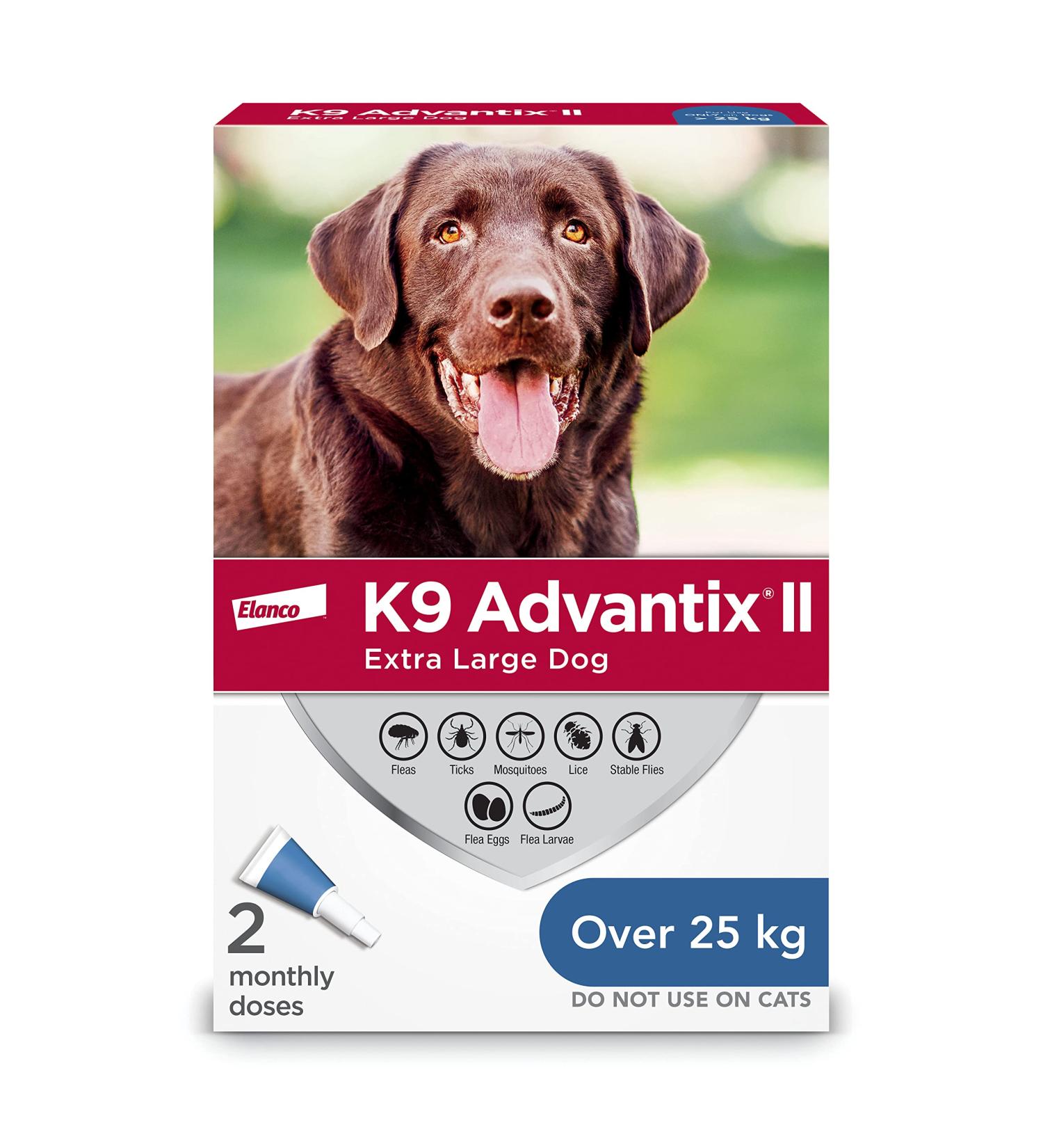 K9 Advantix II Flea and Tick Treatment for Extra Large Dogs weighing over 25 kg (over 55 lbs.)-2 doses - Buy Online on GoSupps.com