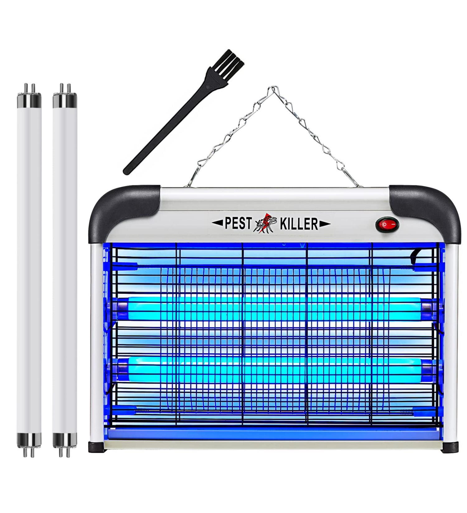 2800V Electric Bug Zapper with 20W Blue Light | Powerful Mosquito Killer for Moth, Fruit Fly, Fungus Gnat | Plug-in Pest Control Machine - Garage Bug Catcher/ Eliminator/ Trap/Shocker - Black - Buy Online on GoSupps.com