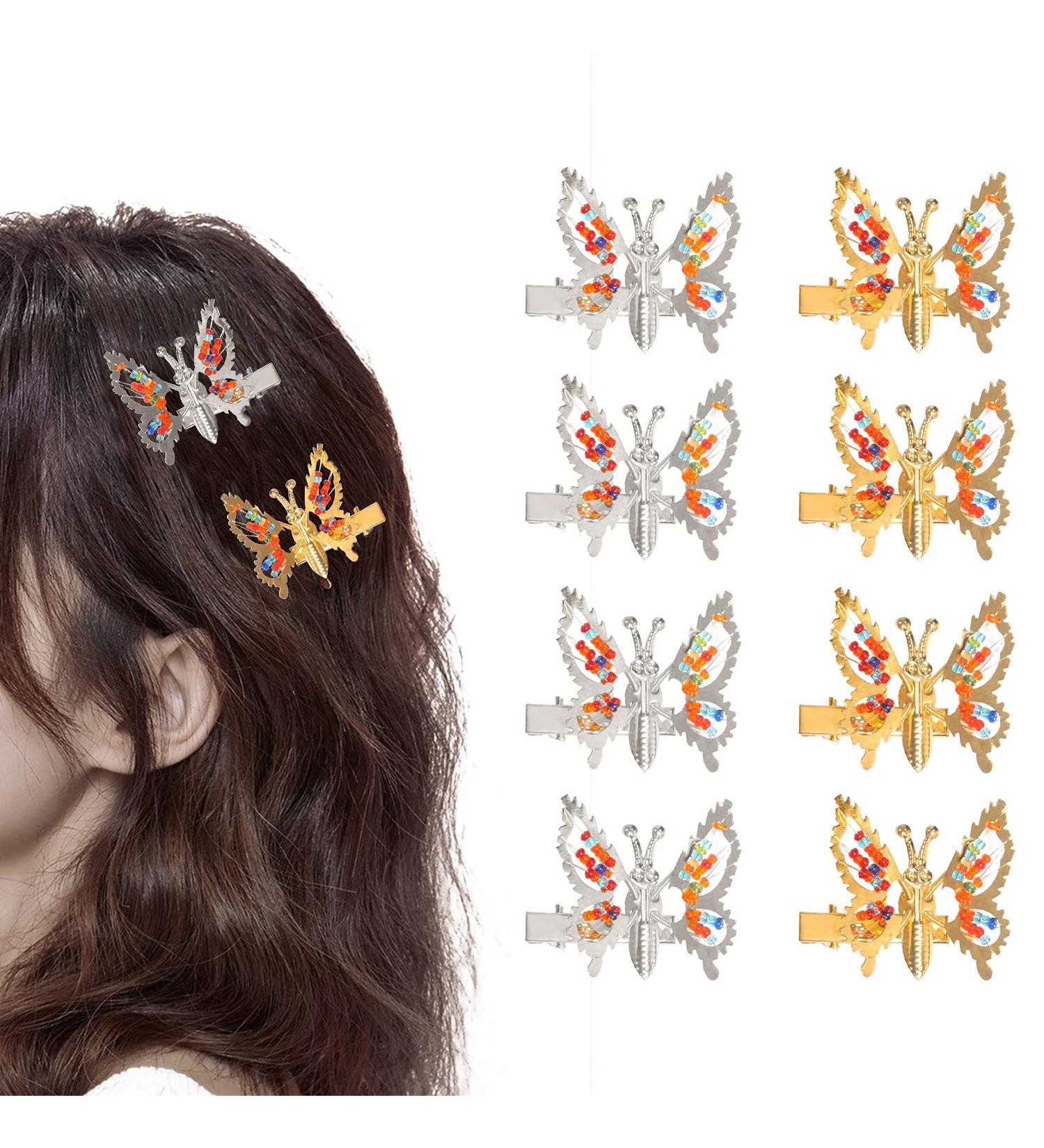 Kavya Vintage Butterfly Hair Clips for Women | Multi-Colored Metal Hair Accessories for Girls - Buy Online on GoSupps.com