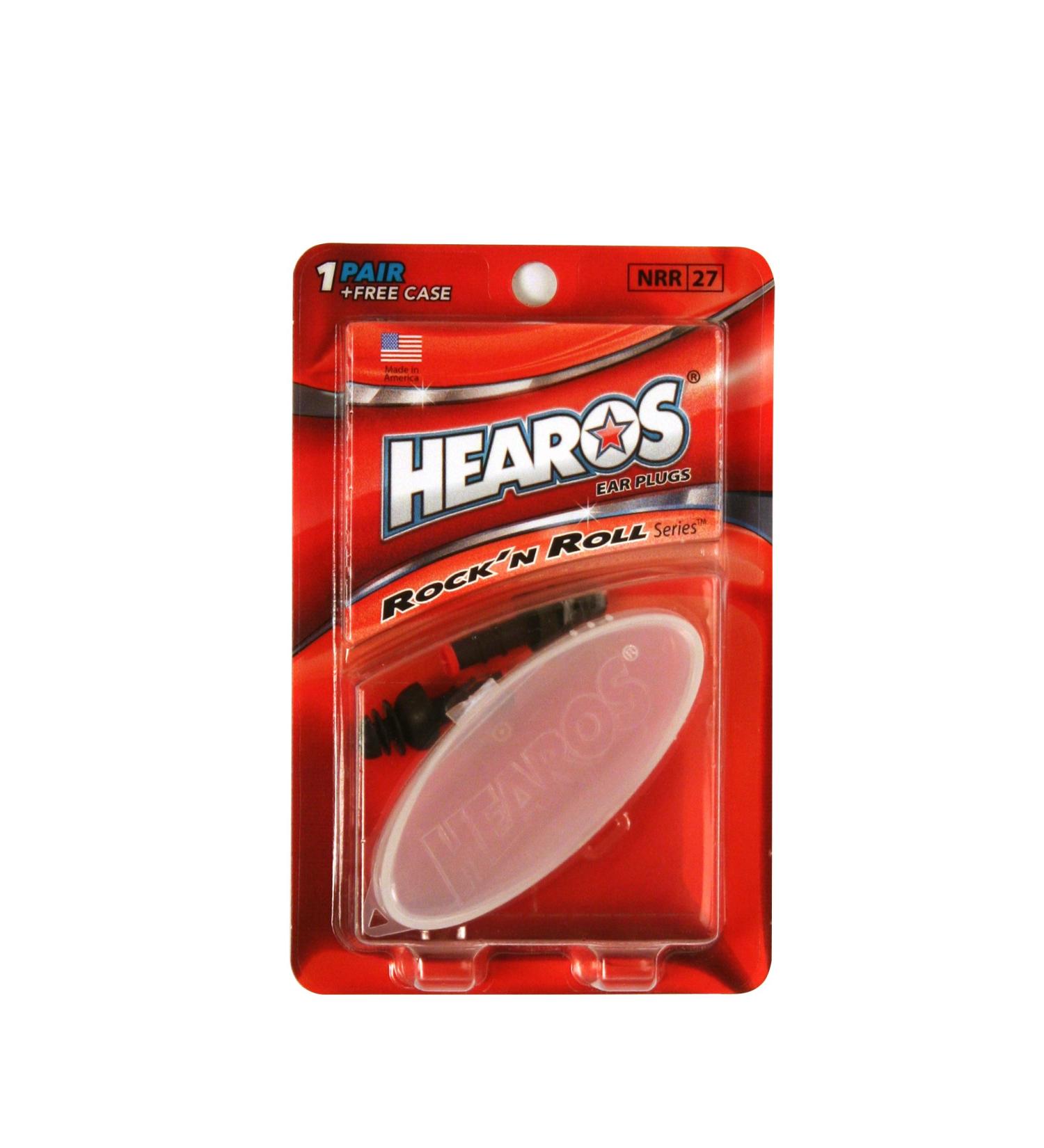 Hearos Earplugs Rock 'n Roll Series with Free Case, 1-Pair Foam