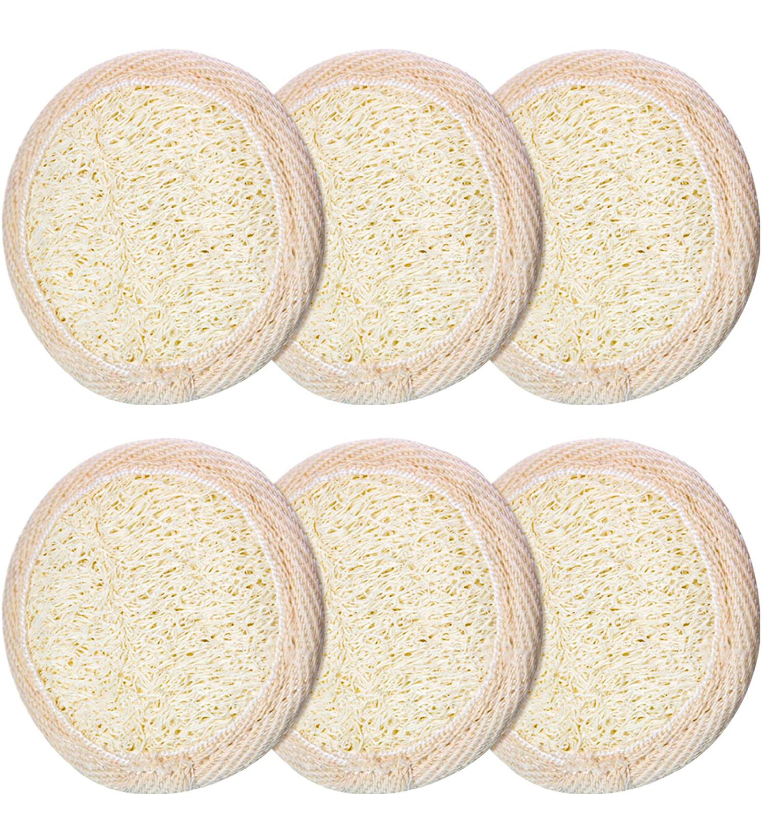 6-Piece Luffa Pad Set for Face & Body | Exfoliating Bath Shower Sponges | Skin Peeling Brush for Men & Women - Buy Online on GoSupps.com