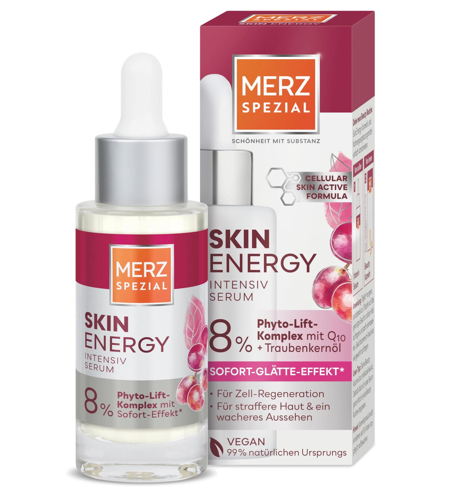Merz Consumer Care Merz Spezial Skin Energy Intensive serum 1 x 30 ml vegan facial serum with Q10 and grapeseed oil Skincare for cell regeneration tighter skin and awake appearance - Buy Online on GoSupps.com