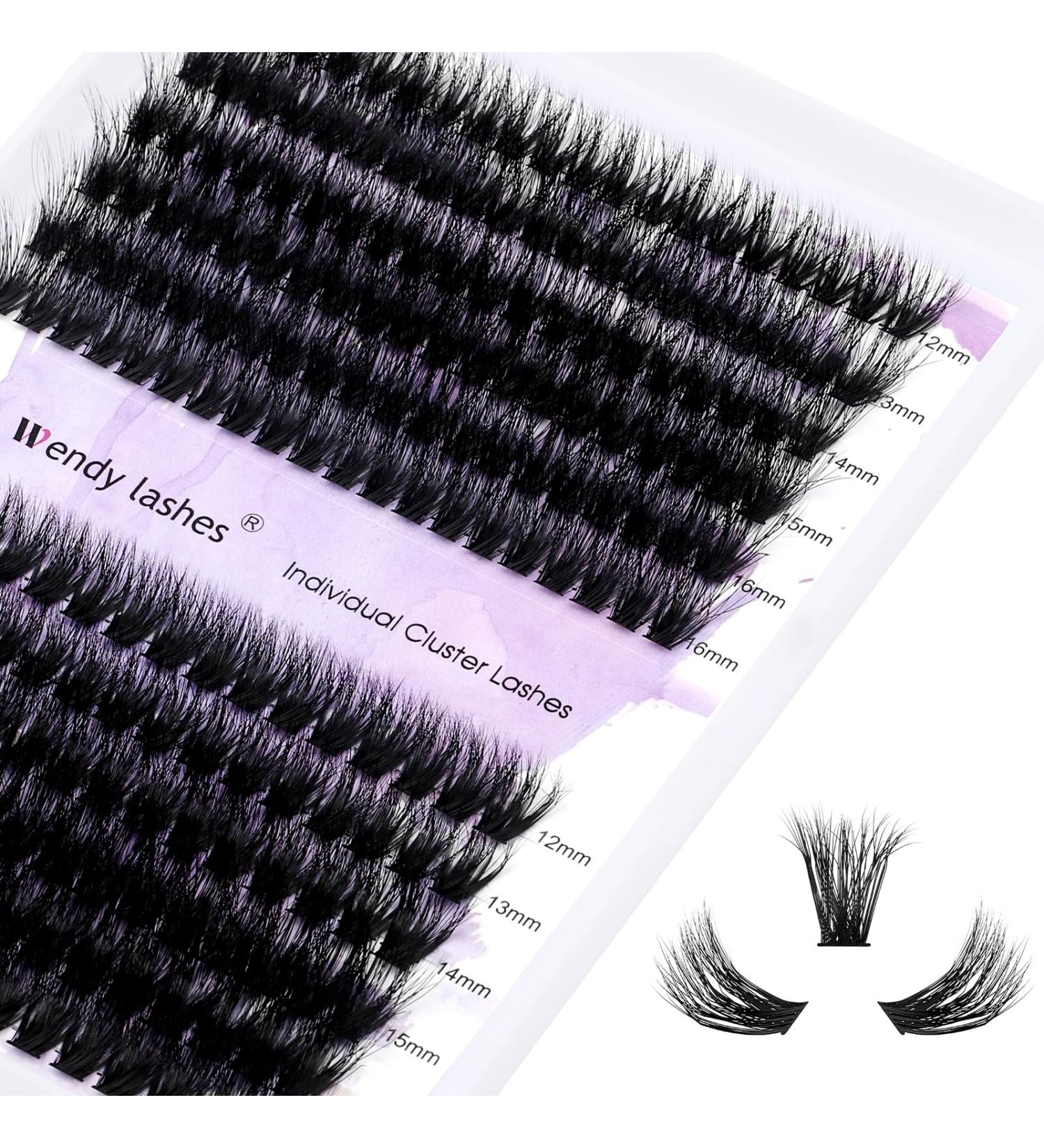 Premium 3D Individual Eyelashes 60p/80p - DIY Cluster Eyelash Extensions D Curl Fluffy Styles (12-16mm) - Perfect for Home Use - Buy Online on GoSupps.com