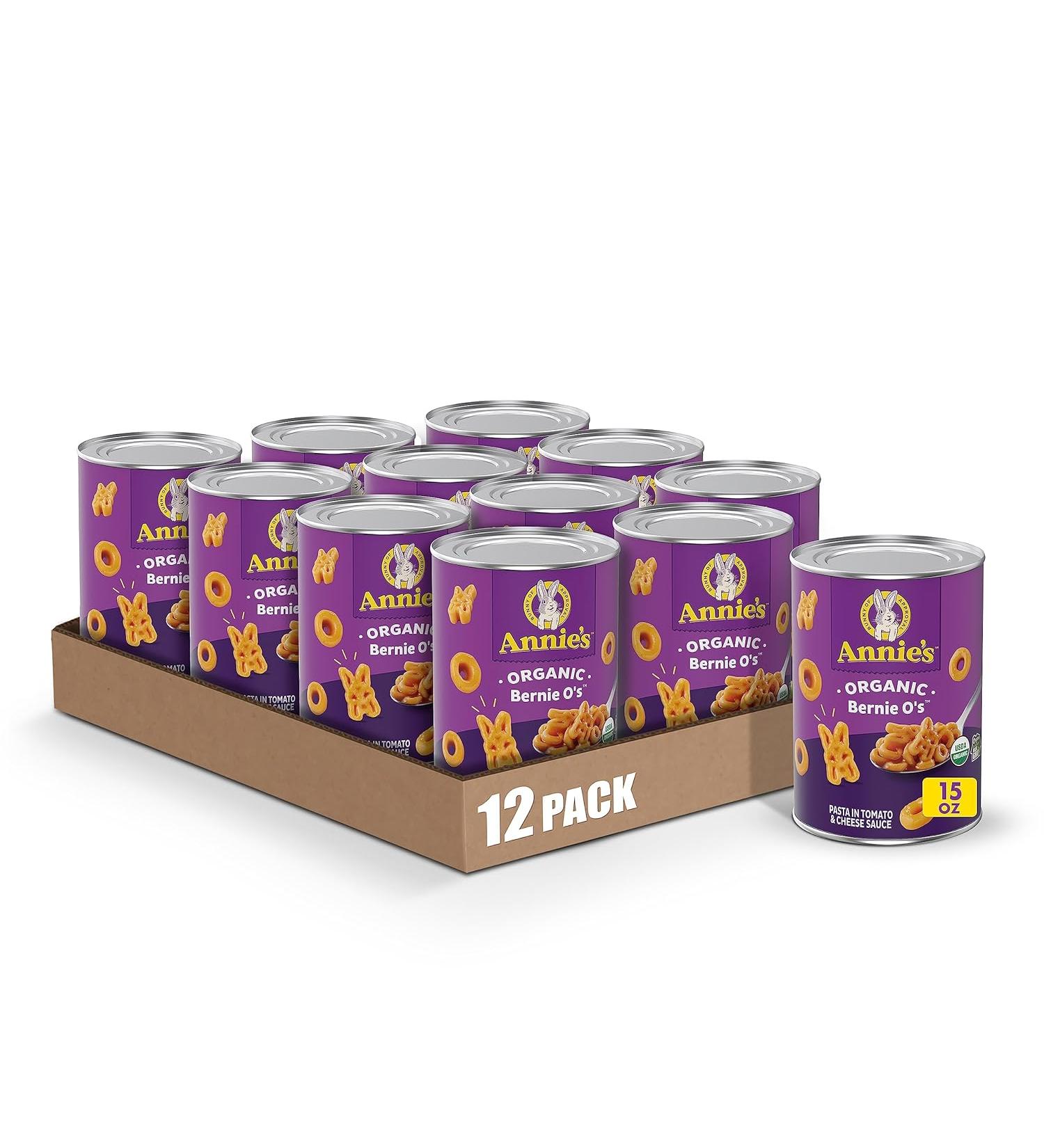 Annie's Organic Bernie O's Canned Pasta in Tomato & Cheese Sauce - 15 oz (Pack of 12) - Buy Online on GoSupps.com