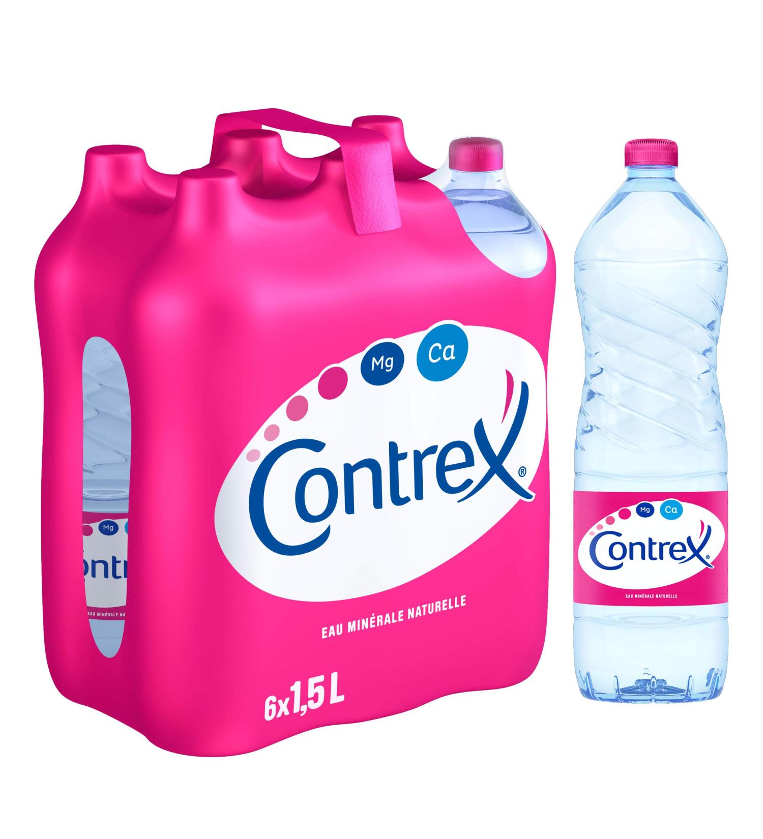 Contrex Still water Bottle Natural mineral water Naturally contains calcium and magnesium 6x 1.5L
