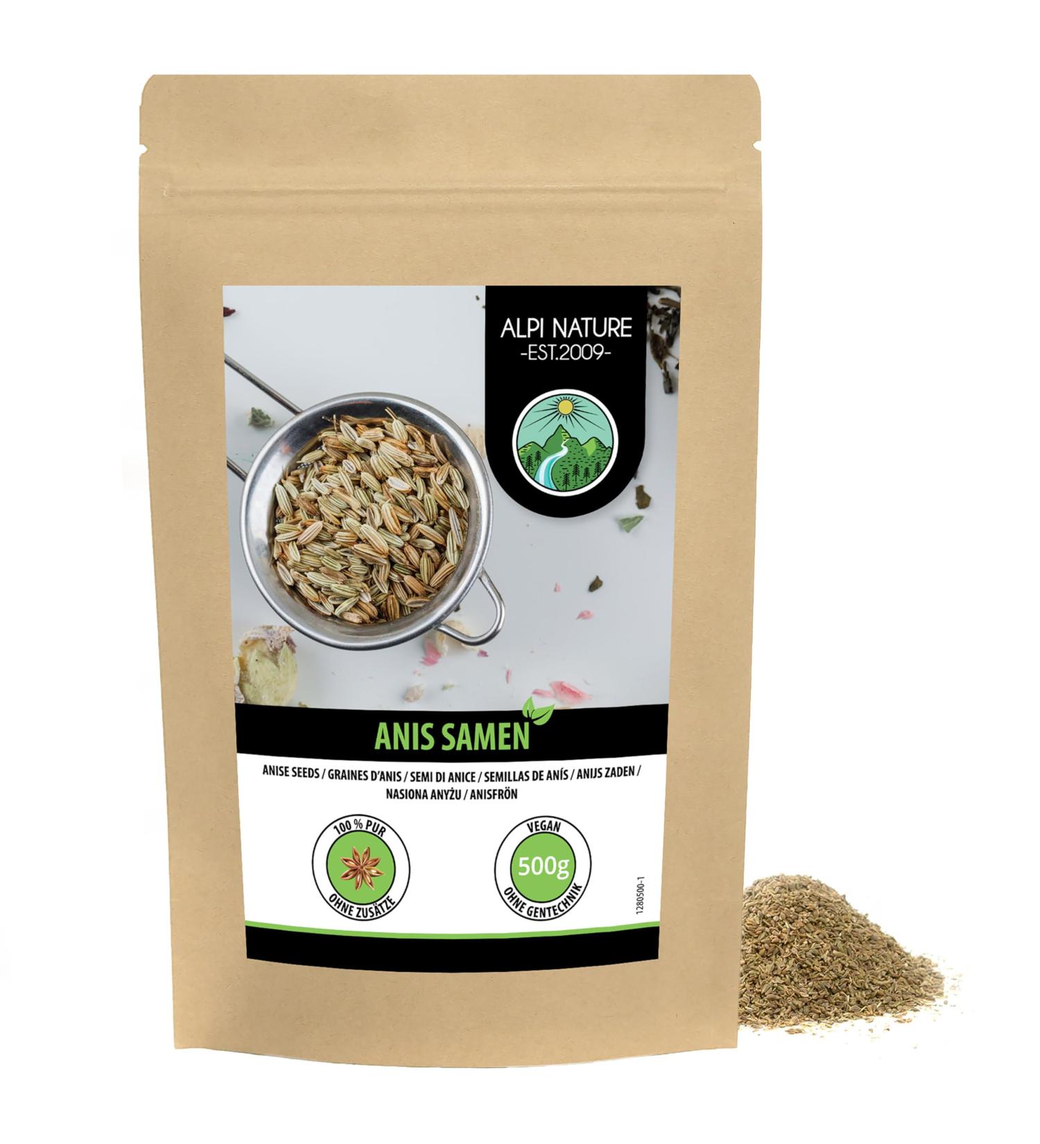 Alpi Investment OOD Whole anise 500g anise seeds 100 natural anise tea natural without additives vegan 500 GR - Buy Online on GoSupps.com