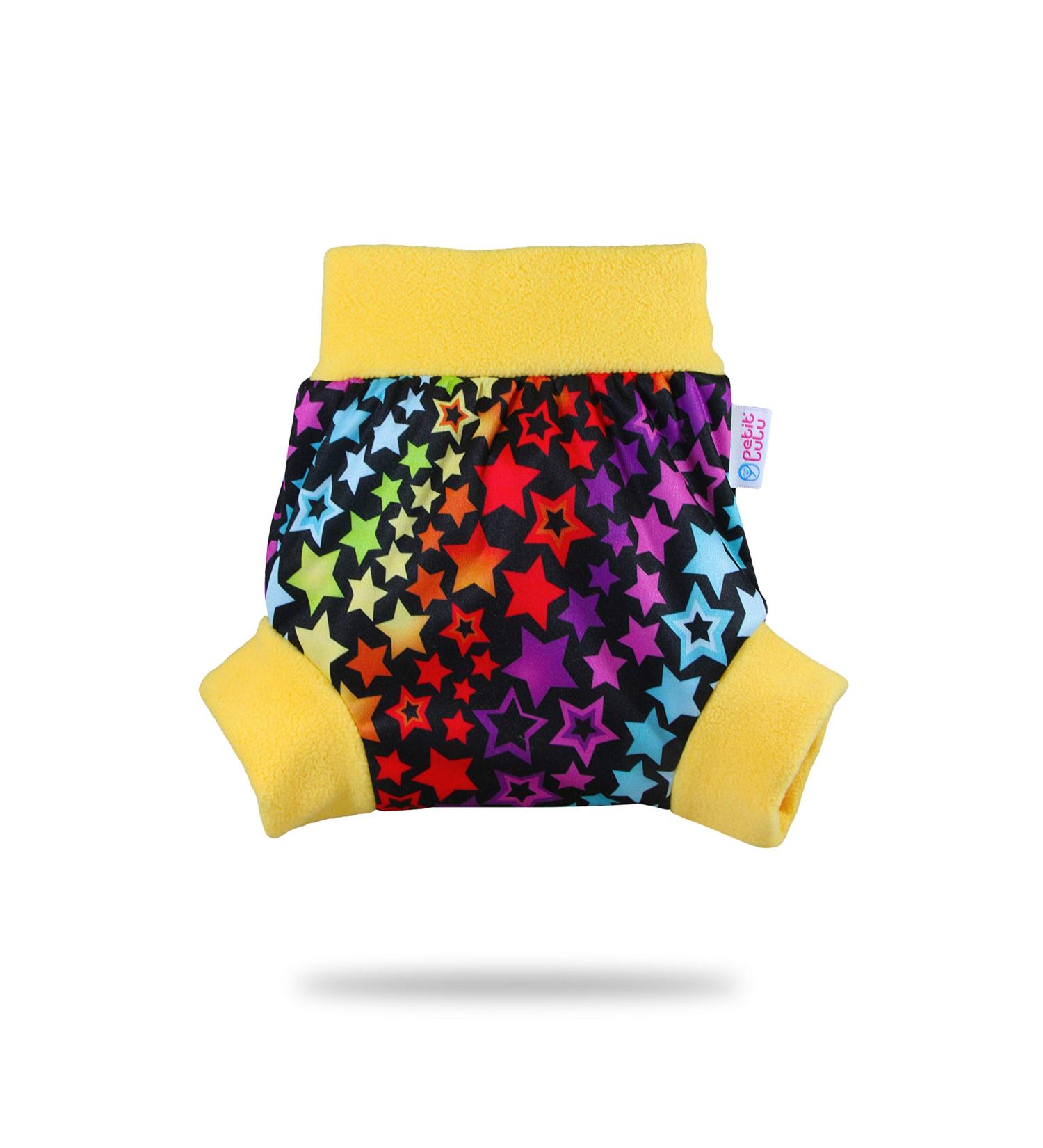 Petit Lulu Pull Up Cloth Nappy Wrap - Size M | Reusable Washable Diaper Cover | European Made (Rainbow Stars) - Buy Online on GoSupps.com