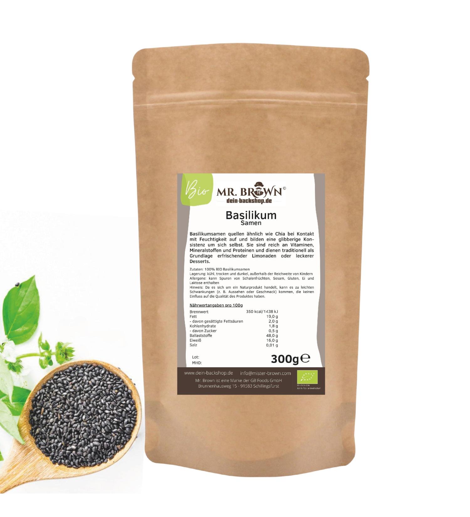 Buy 300g Organic Basil Seeds - Versatile & Nutritious Use Like Chia Seeds | Fast International Shipping - Buy Online on GoSupps.com