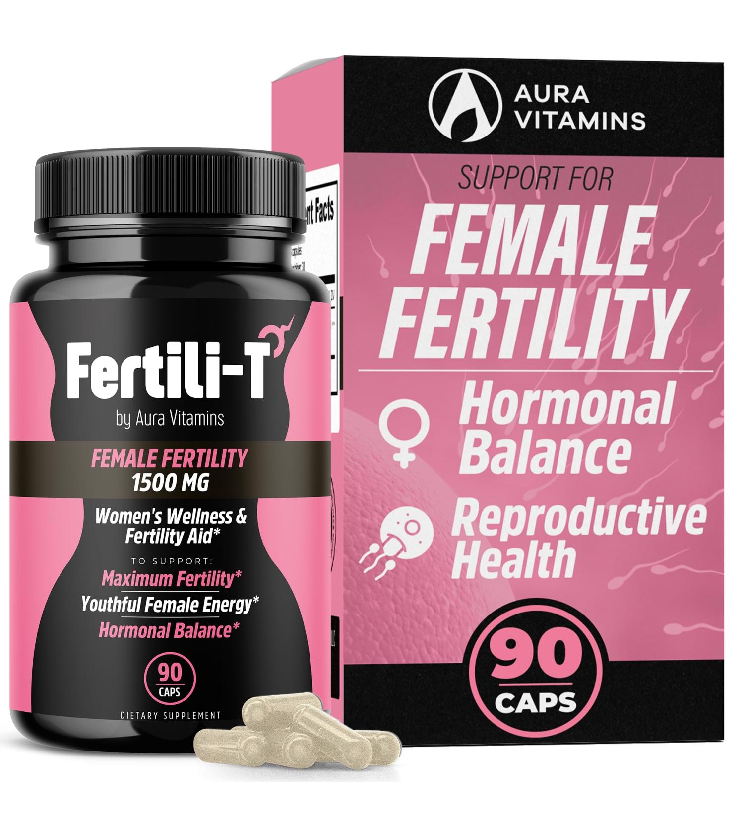Fertili-t Female (90 Caps) Natural Fertility Support, Hormonal Balance & Prenatal Vitamins for Women, Conception Support, Natural Fertility Supplement with Aguaje & Red Maca (30-Day Supply) (1) - Buy Online on GoSupps.com
