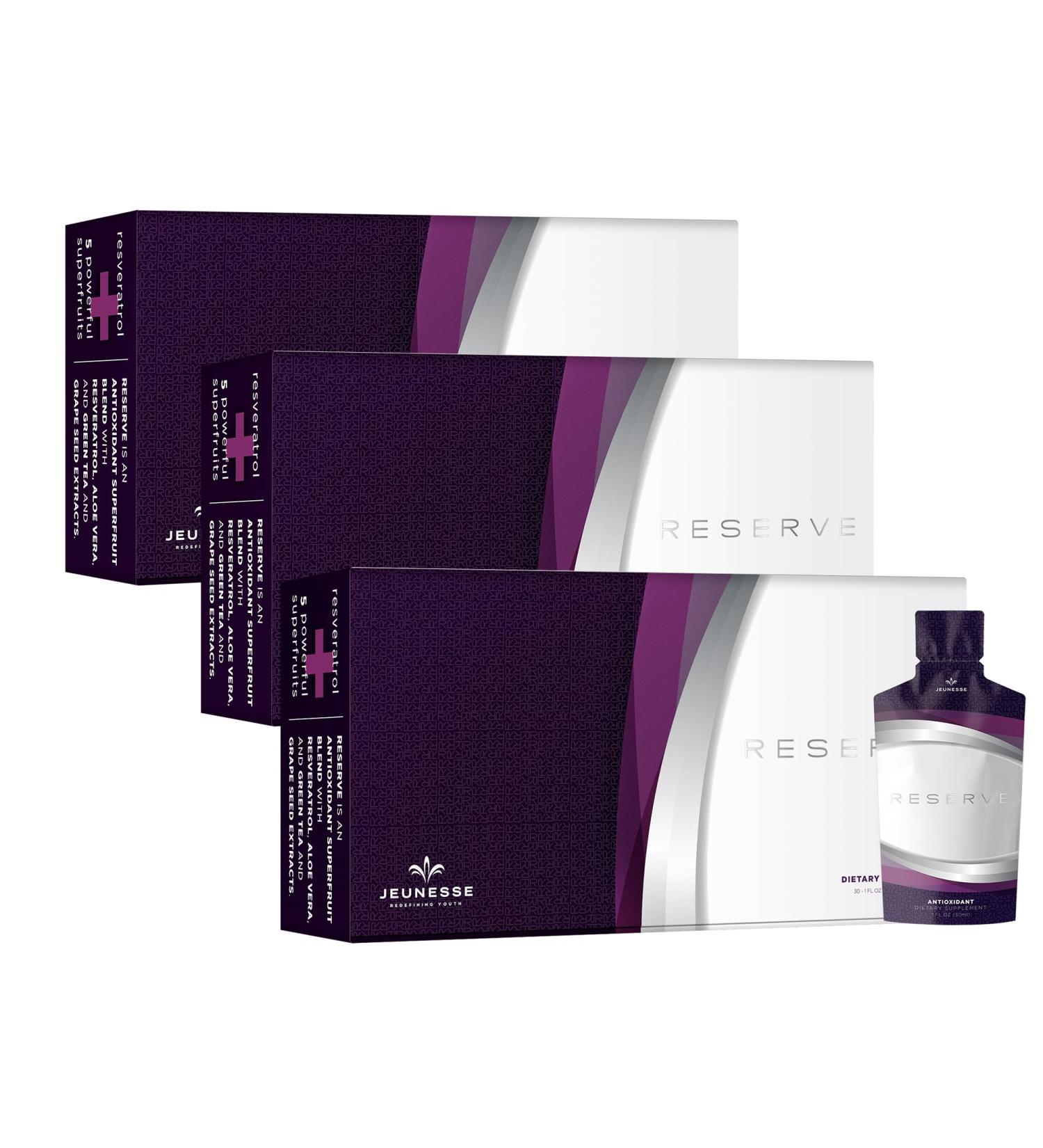 Jeunesse Global Reserve Antioxidant Fruit Blend - Nutritional Supplement (30ml 30 Packets per Box Pack of 3) | Shop Internationally - Buy Online on GoSupps.com