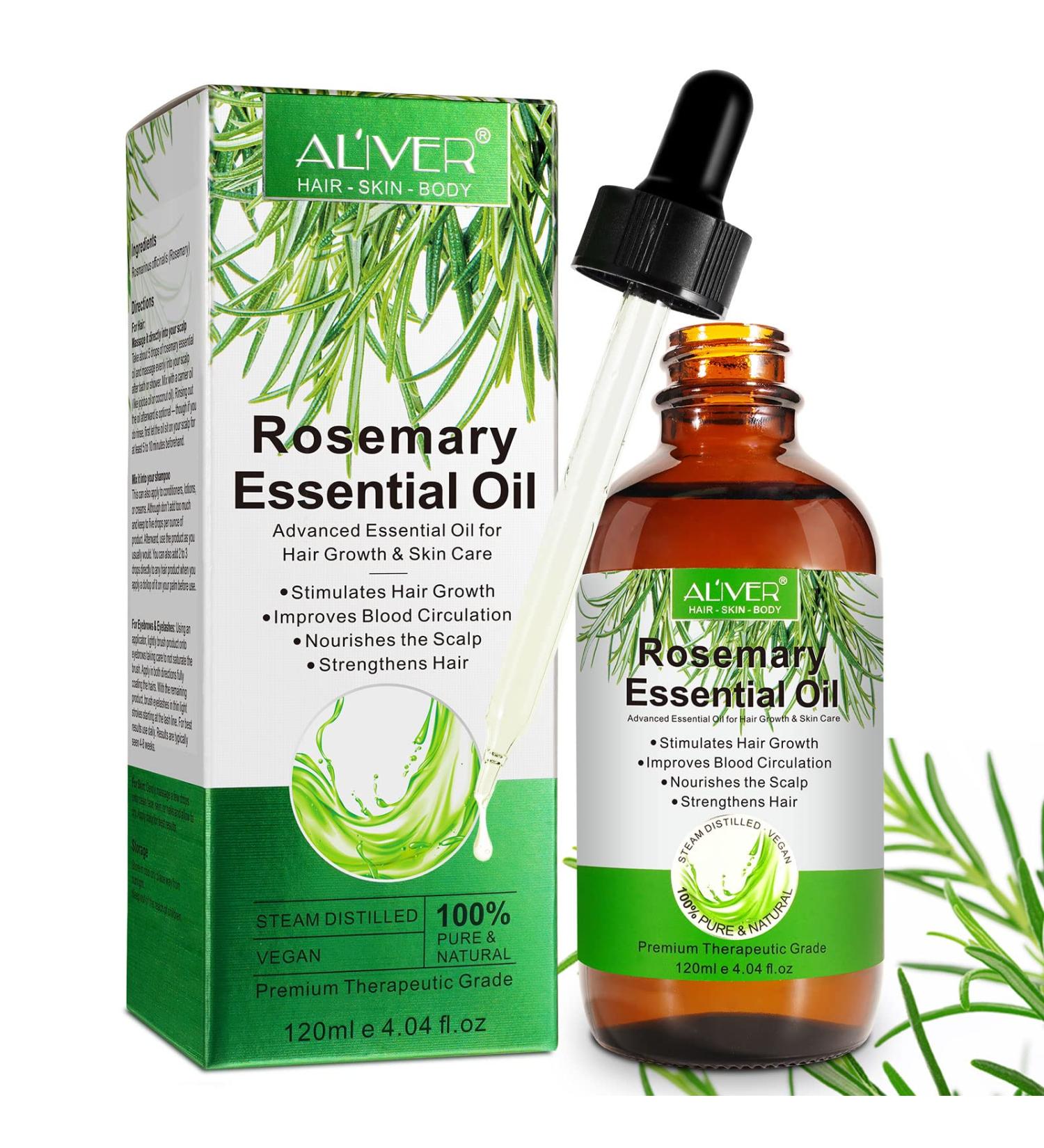 Rosemary Oil for Hair Growth Natural Rosemary Oil Nourishes the Scalp for Hair Regrowth & Hair Thickening - Hair Loss Prevention(120ml) - Buy Online on GoSupps.com
