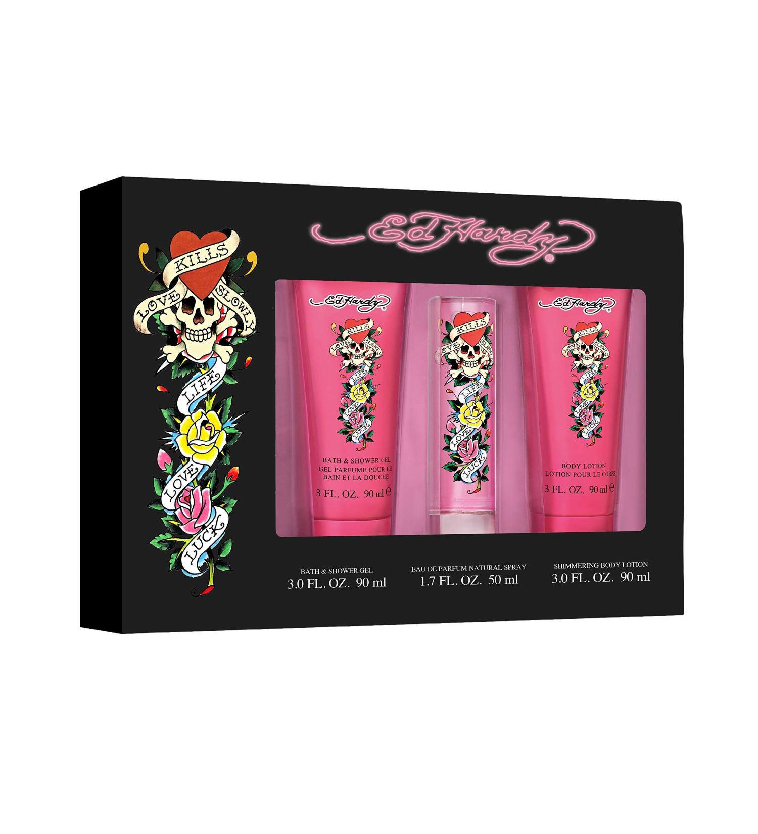 Ed Hardy Women's Fragrance 3 Piece Gift Set 1.7 Fl. Oz. Eau De Parfum 3 Count
