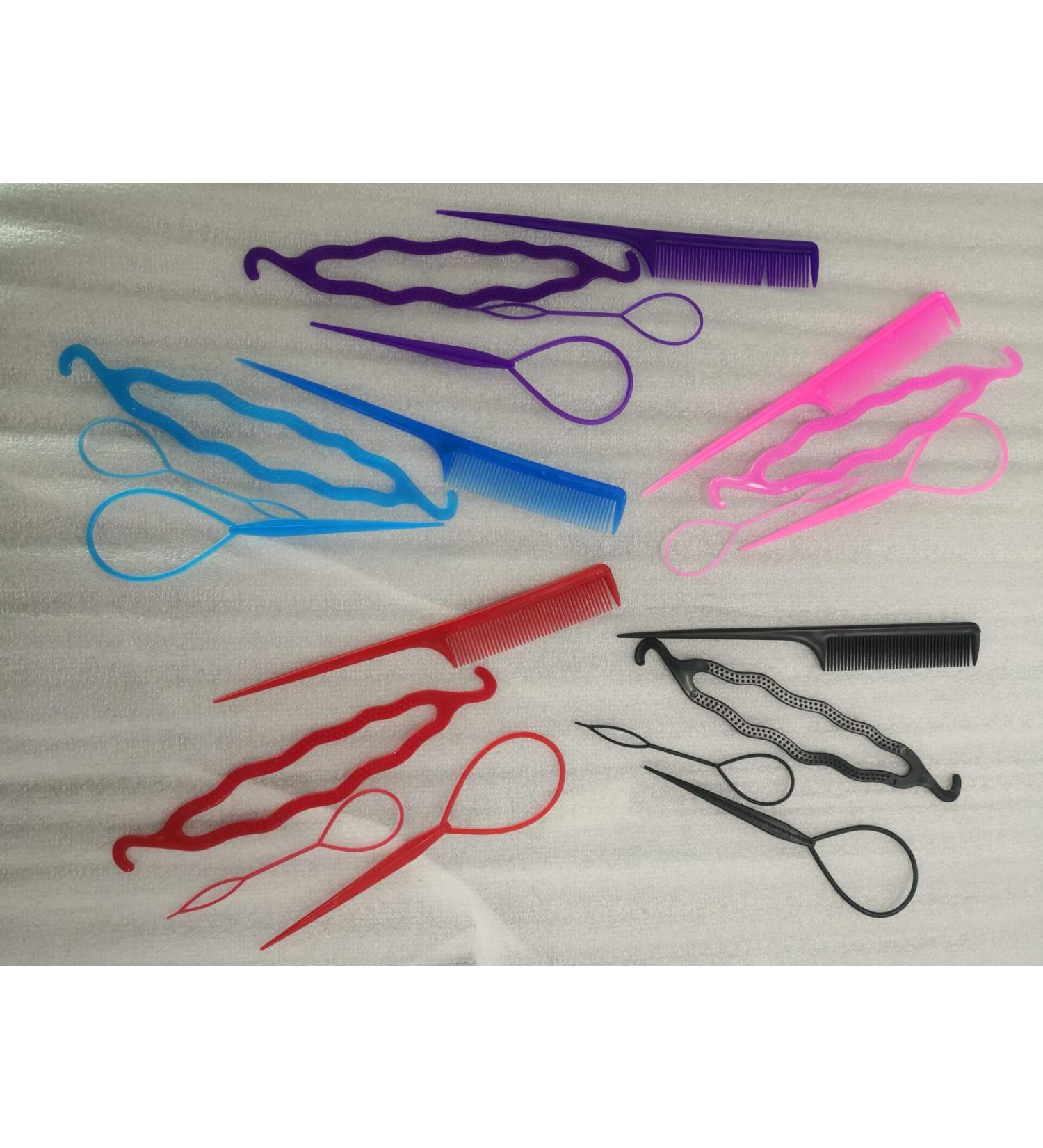 PPINA 20 Pcs Hair Braiding Tool DIY Hair Styling Tool Ponytail Machine Accessories Kit Updo Ponytail Maker Accessories Topsy Hair Braid Kit Coloure (20 Pieces)