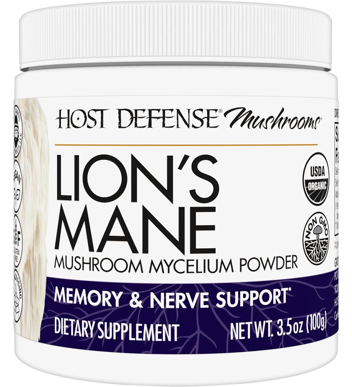 Fungi Perfecti Lion's Mane Mushroom Powder 3.5 oz - Boost Mental Clarity & Focus - Buy Online on GoSupps.com