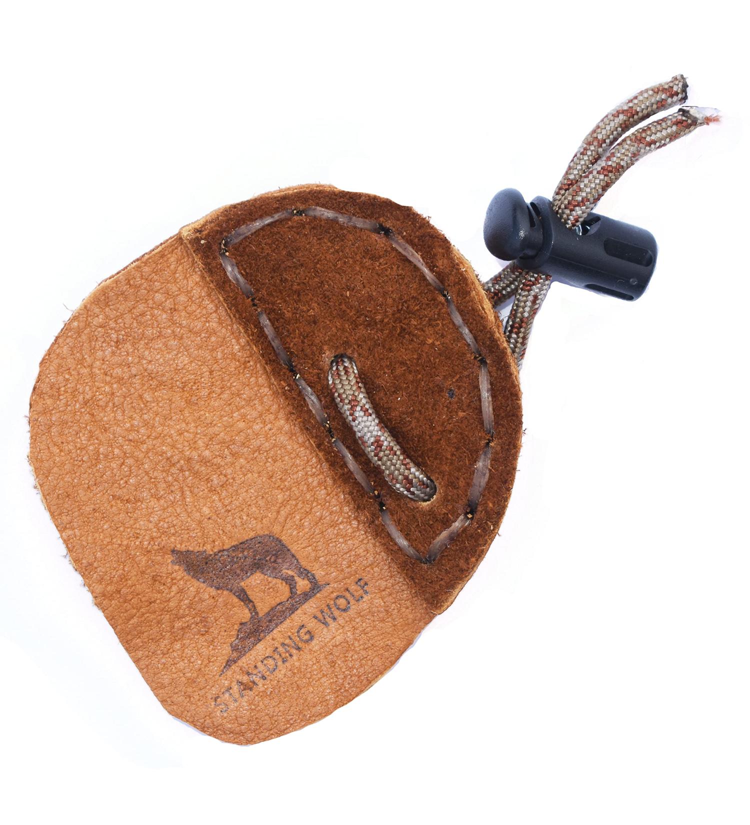 Standing Wolf Traditional Moose Leather Finger Tab (3 Under Light Brown) | Handmade Archery Tab for Hunting & Target Practice - Buy Online on GoSupps.com