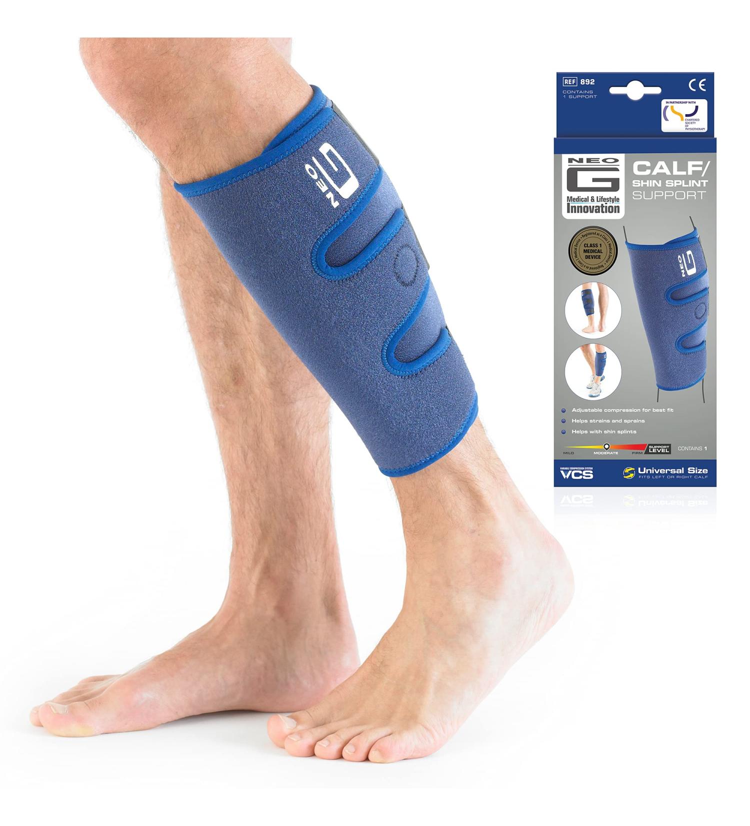 Neo-G Adjustable Calf Shin Brace - Pain Relief for Calf Injury, Shin Splints, Sprains, Running & Sports Recovery - Compression Sleeve for Men and Women - Class 1 Medical Device - Buy Online on GoSupps.com