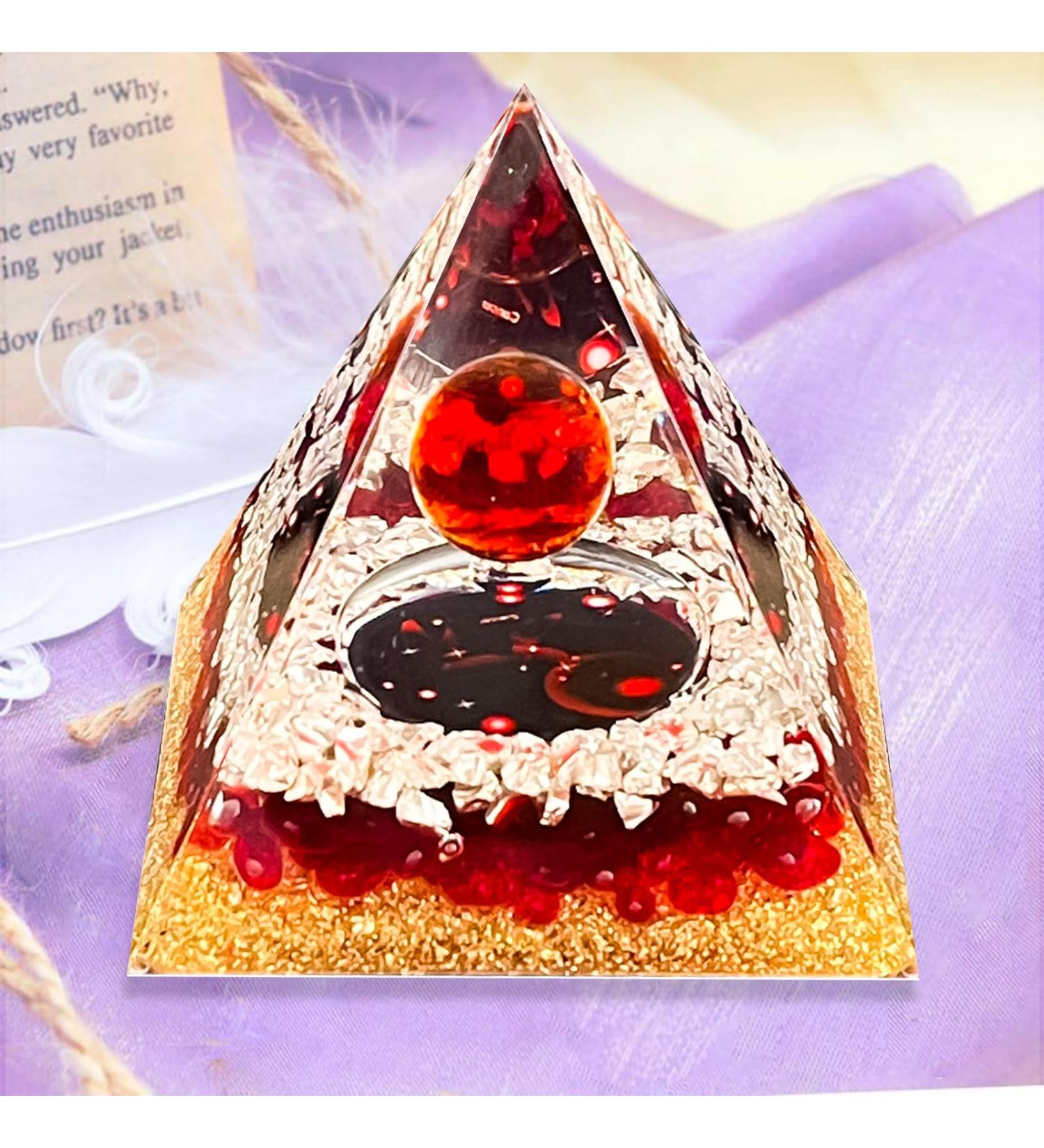Crystal Garnet Zodiac Cancer Orgone Pyramid for Healing & Meditation - Buy Online on GoSupps.com