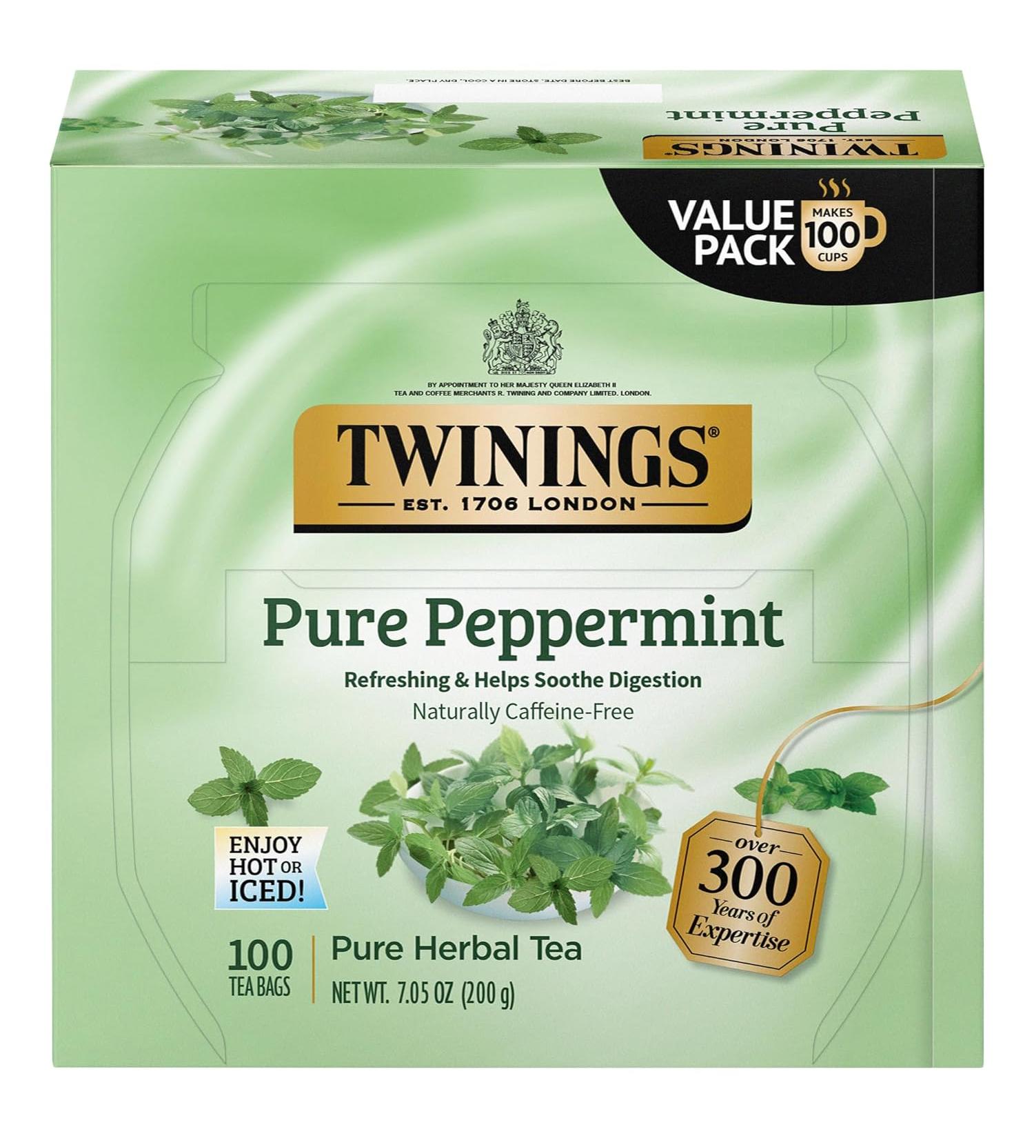 Twinings Herbal Tea - Pure Peppermint - 100 Count - Buy Online on GoSupps.com