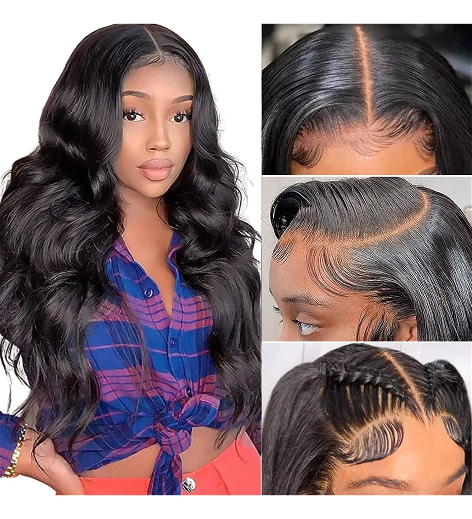 26 Inch Body Wave Lace Front Human Hair Wig | Pre Plucked 180% Density | Black Brazilian Virgin Hair | HD Lace Front | Glueless & Baby Hair | Bleached Knots - Buy Online on GoSupps.com