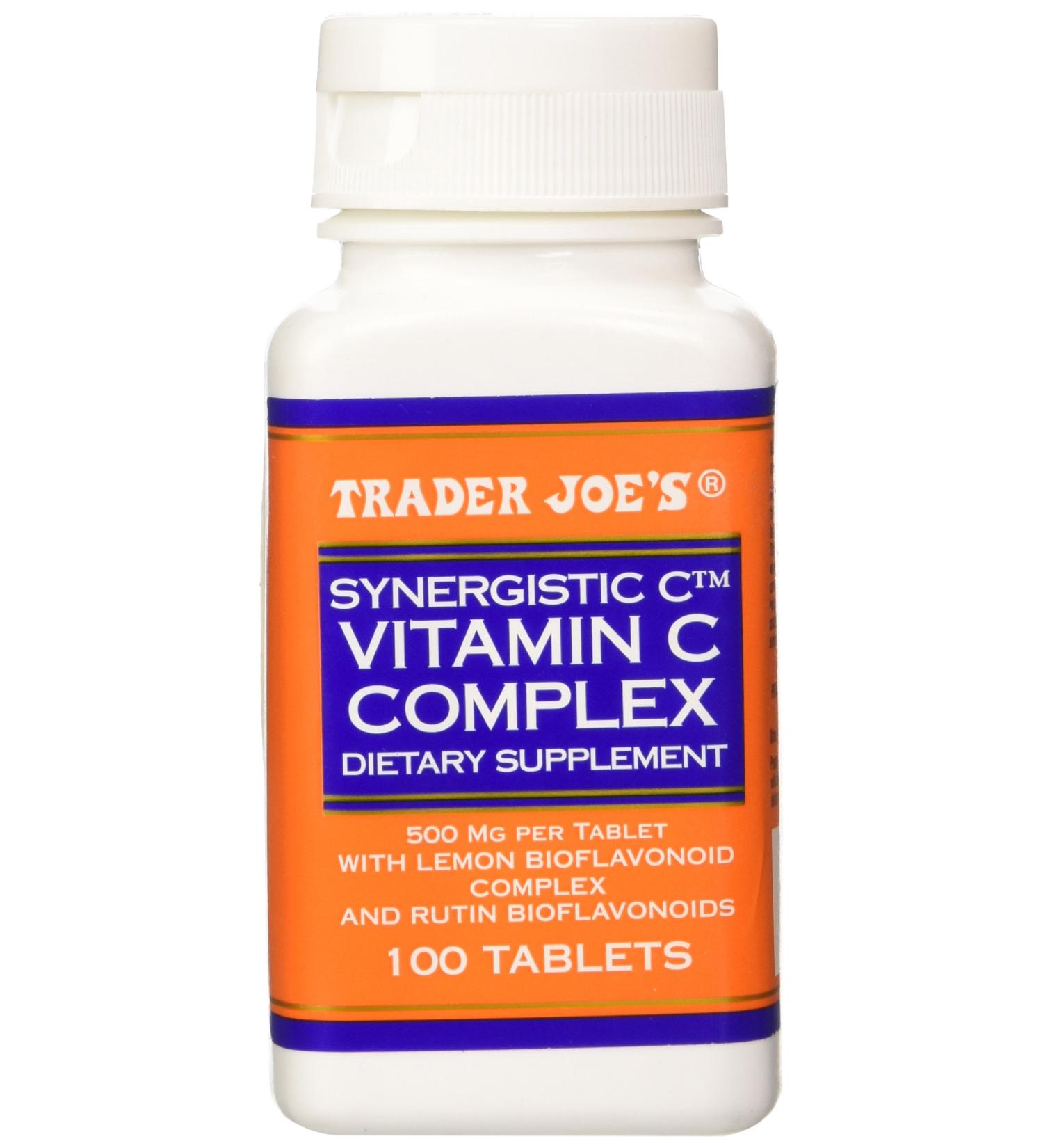 Trader Joe's Synergistic Vitamin C Complex 500mg with Bioflavonoids - 100 Tablets - Buy Online on GoSupps.com
