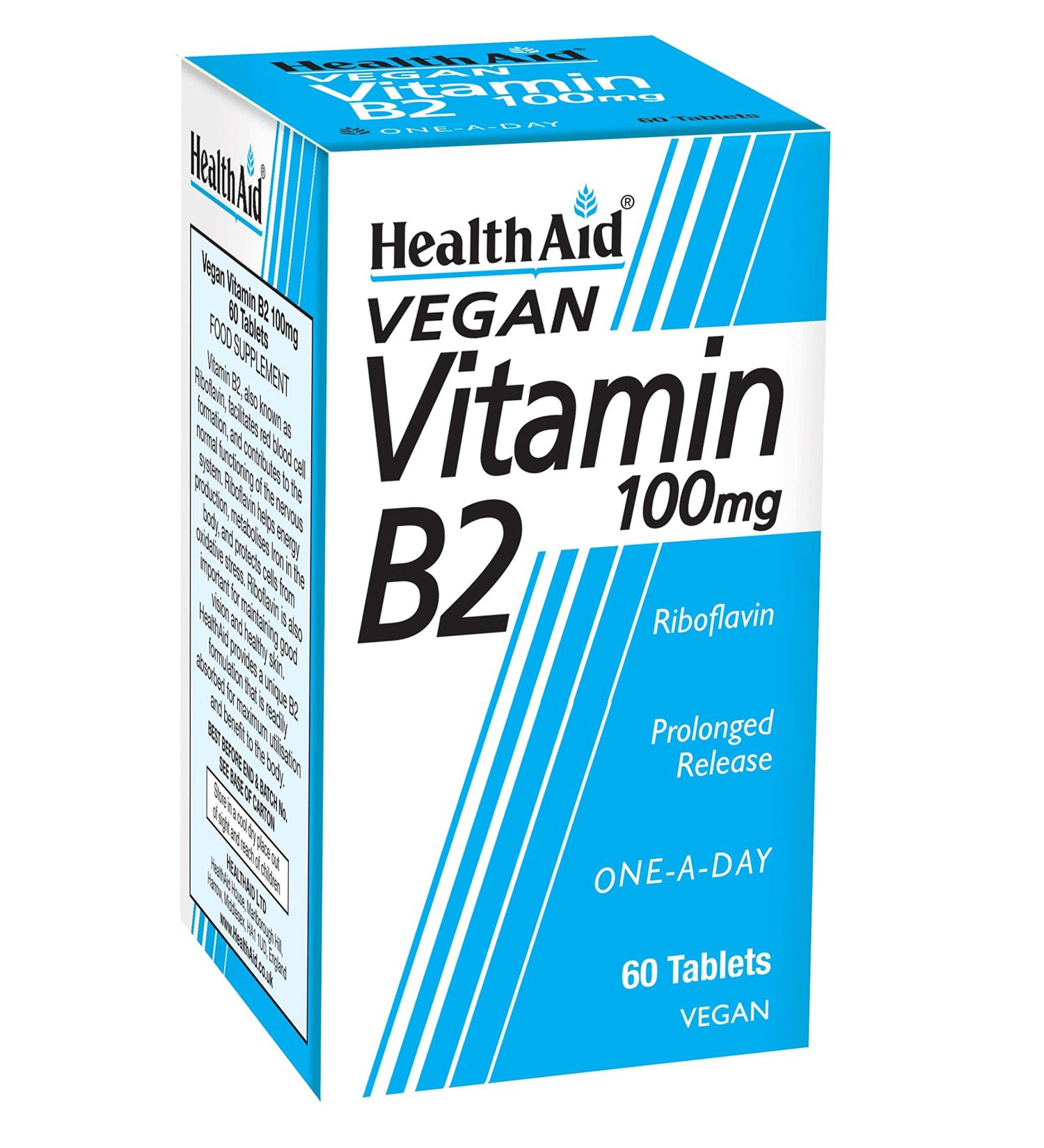 Vitamin B2 (riboflavin) 100mg S/R (delayed release) 60 tablets H