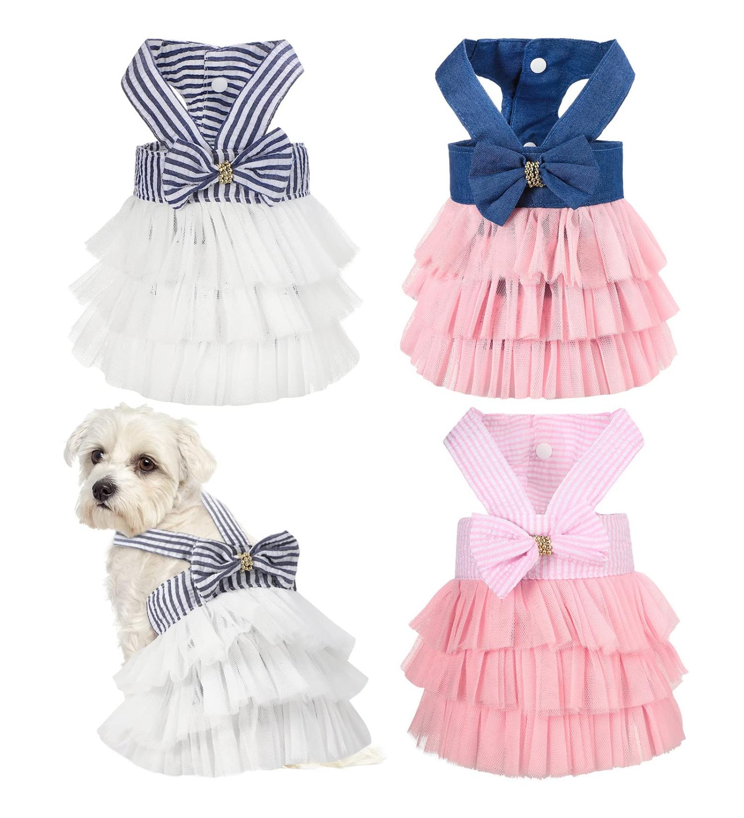 Dazzling 3-Piece Dog Tutu Dress Set for Medium-Sized Pets - Perfect for Thanksgiving and Christmas! (XX-Large) - Buy Online on GoSupps.com