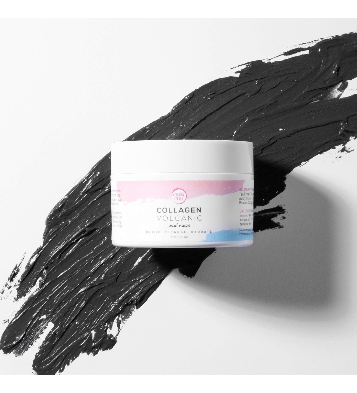 Collagen Volcanic Mud Mask | Natural Skincare for All Skin Types | Anti-Aging Hydrating & Detoxifying Treatment - Buy Online on GoSupps.com