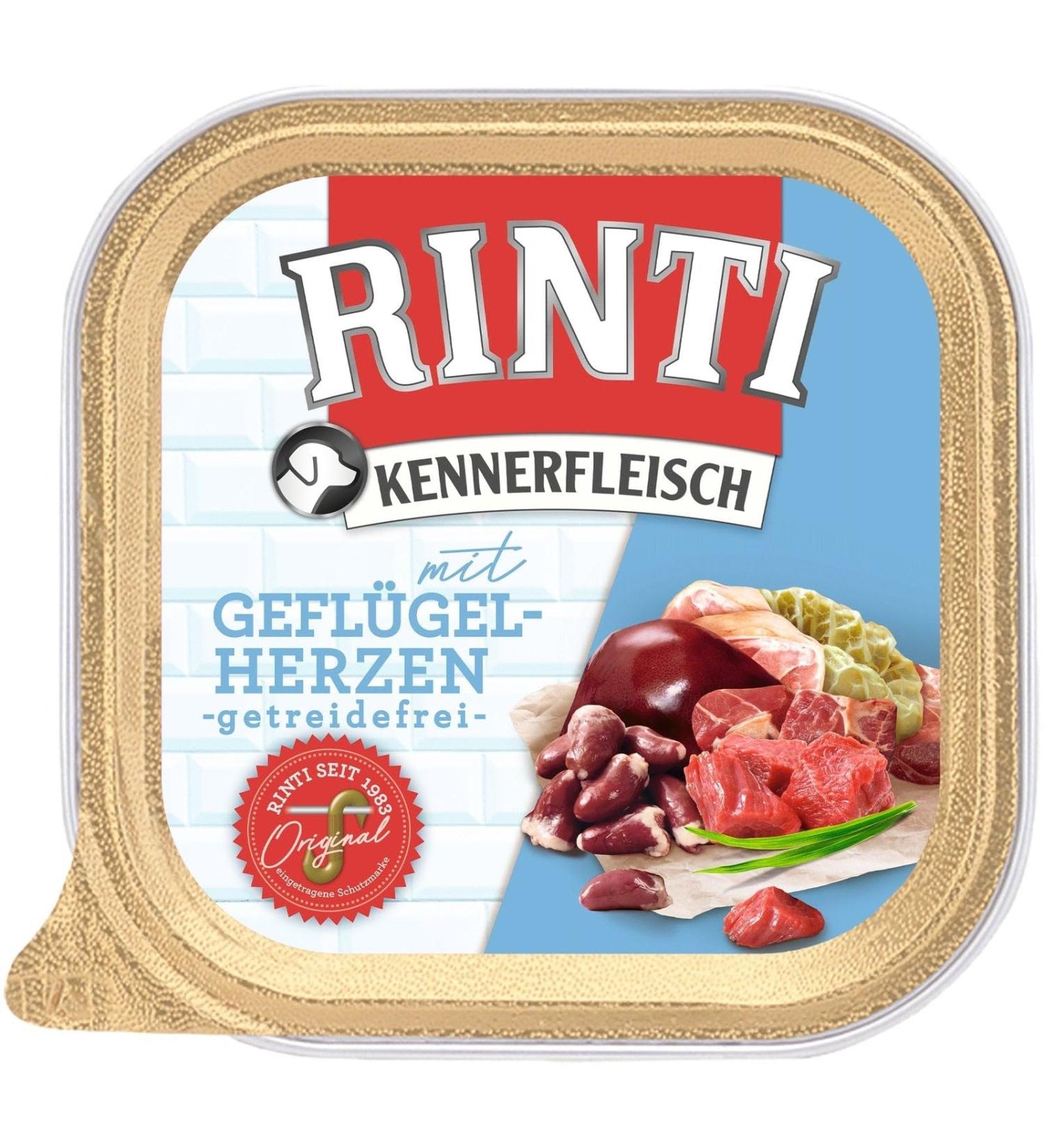 RINTI Kennerfleisch Bol | Poultry Hearts | 9 x 300 g