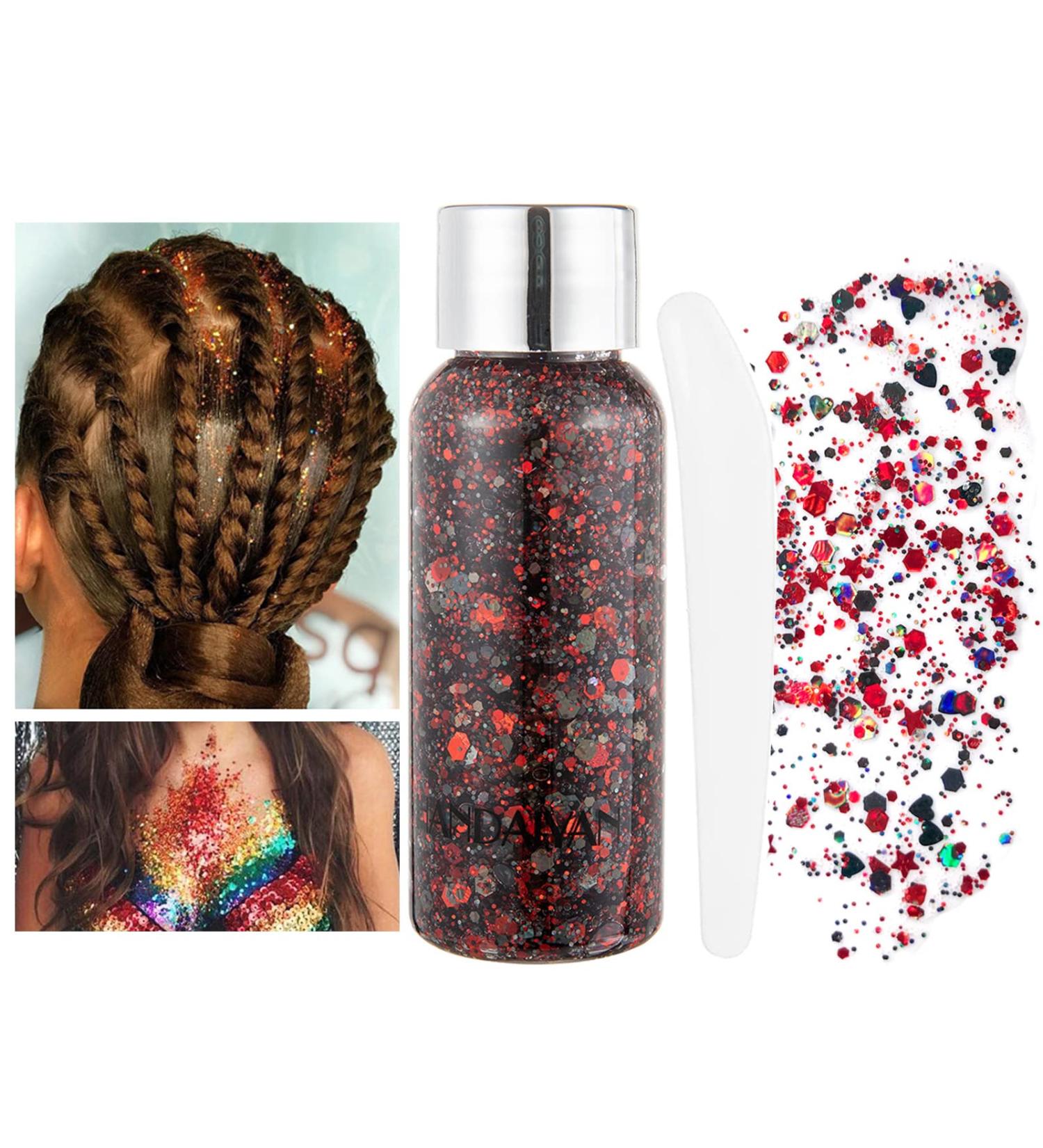 Buy Red Body Glitter Gel - Long-Lasting Liquid Glitter for Festivals & DIY Arts Crafts - Buy Online on GoSupps.com